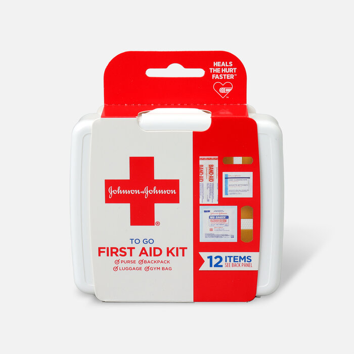 Johnson & Johnson First Aid To Go! Essential Emergency First Aid Travel Kit, 12 pieces, , large