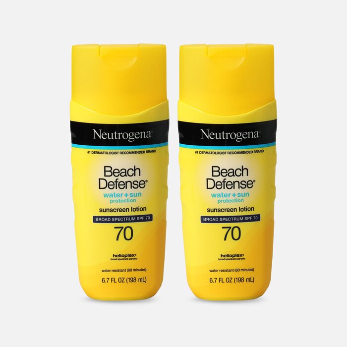 Neutrogena Beach Defense® Sunscreen Lotion, Broad Spectrum, SPF 70, 6.7 oz. (2-Pack), , large