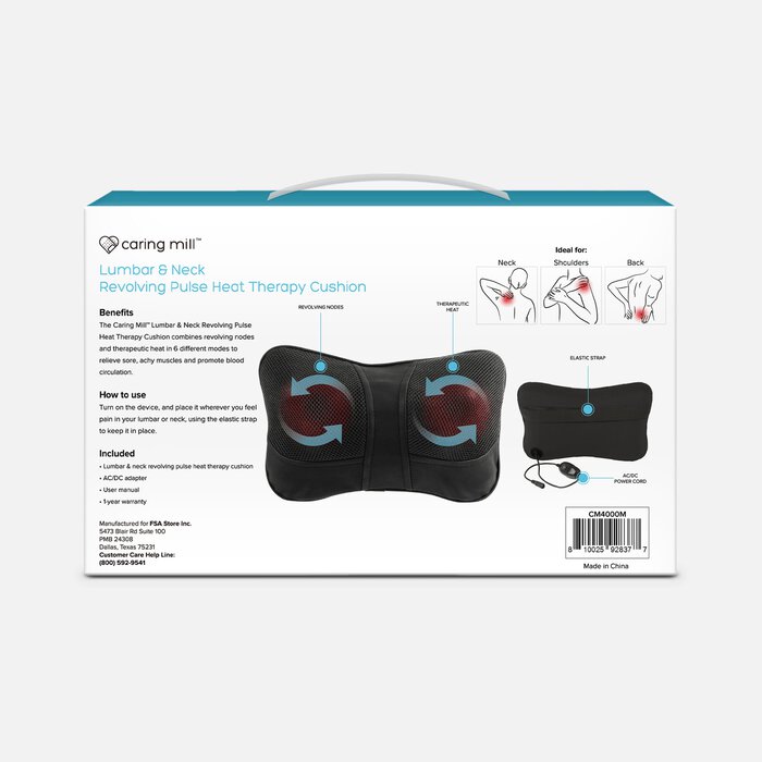 Caring Mill™ Lumbar & Neck Revolving Pulse Heat Therapy Cushion, , large