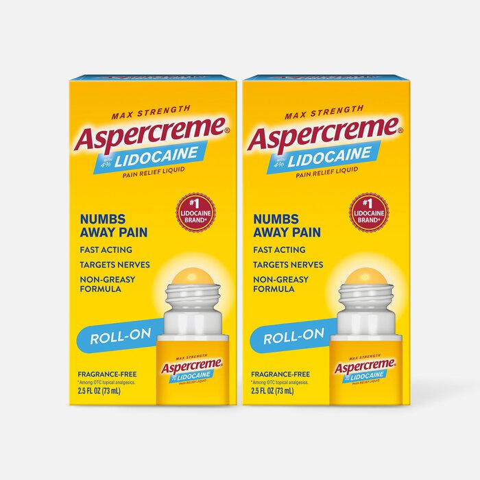 Aspercreme No Mess Roll-On with 4% Lidocaine, 2.5 fl oz. (2-Pack), , large