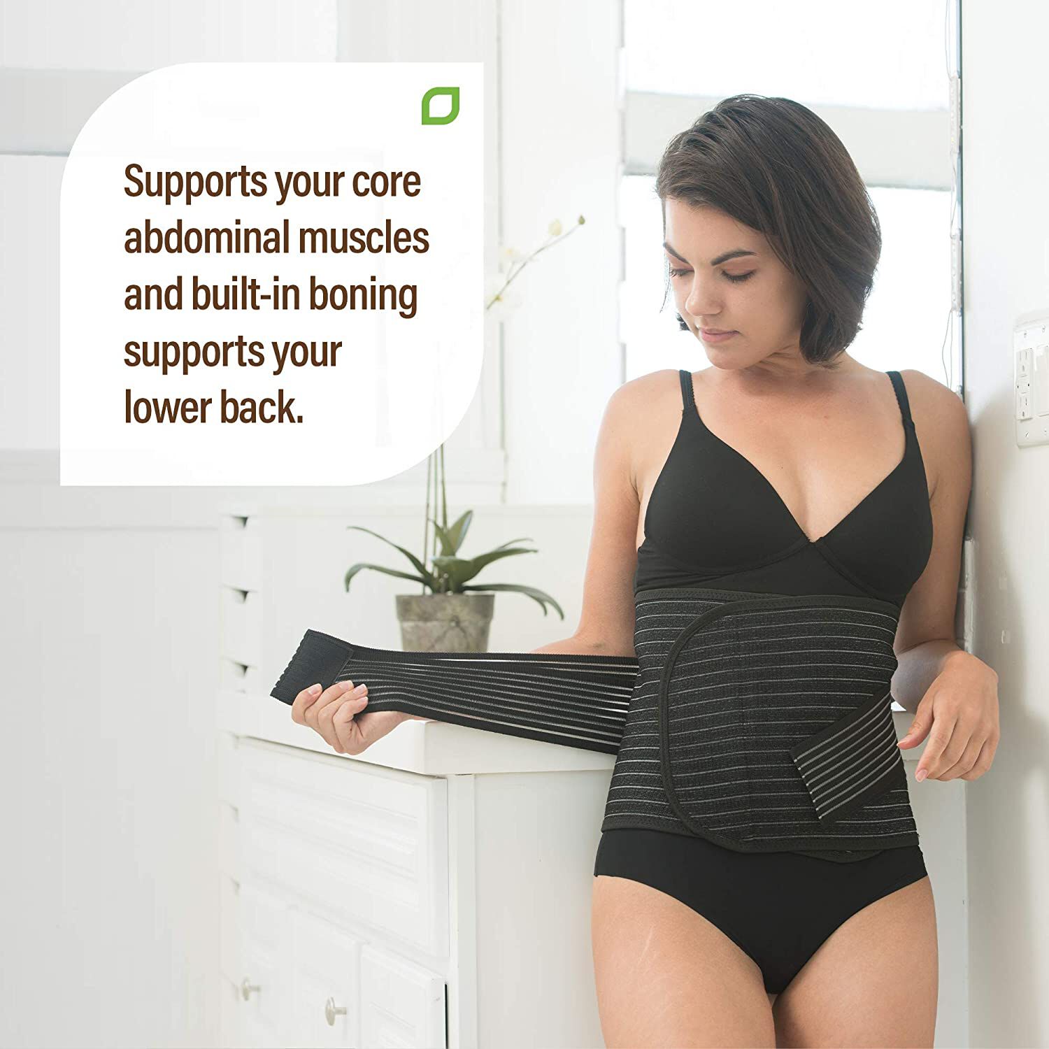 Shrinkx Belly Postpartum Belly Wrap with Bamboo Charcoal Fiber, Black, , large