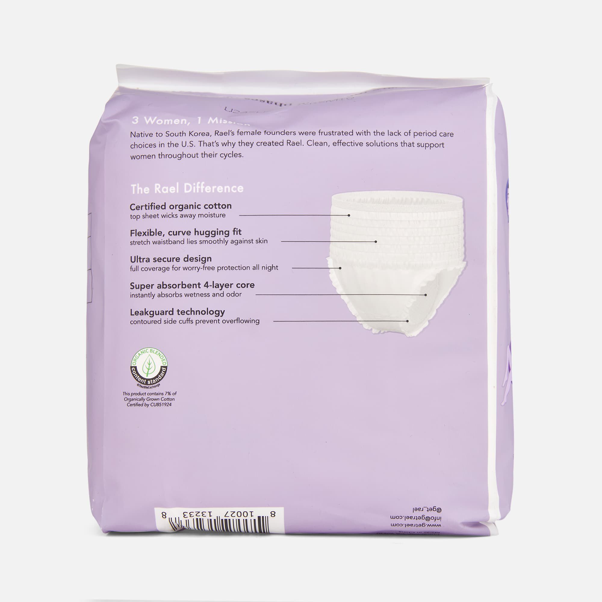 Rael Organic Cotton Cover Period Underwear, , large