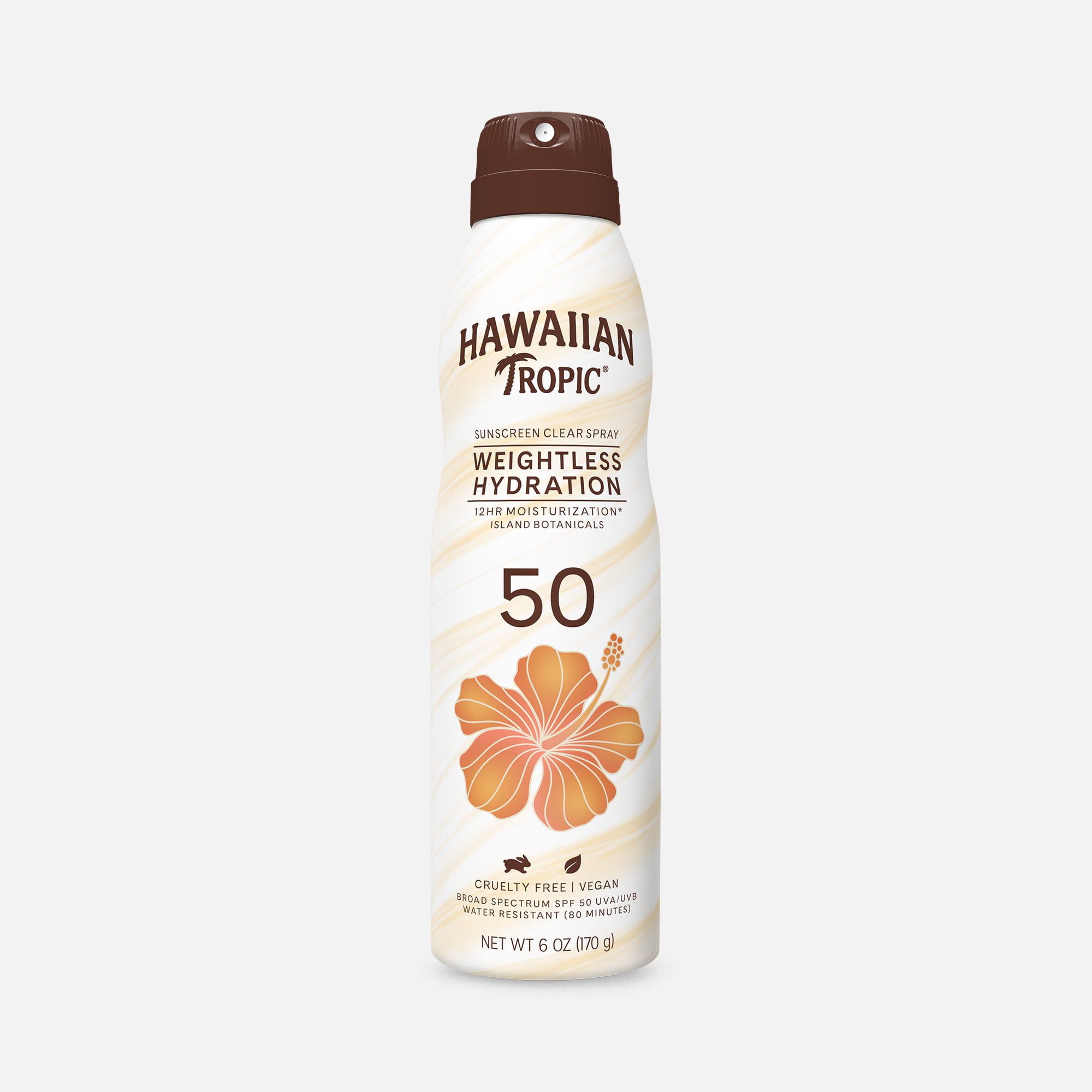 Hawaiian Tropic Silk Hydration Weightless Sunscreen Spray SPF 50, 6 oz.
