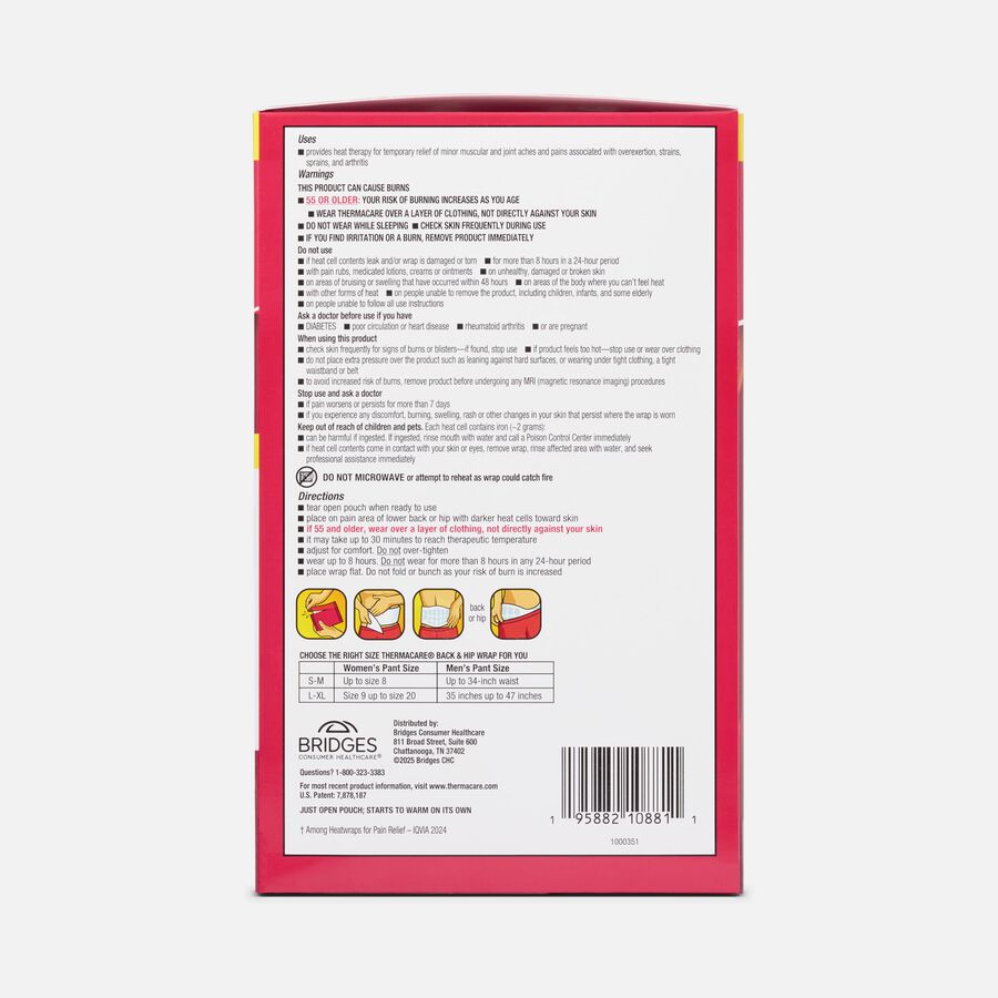ThermaCare Heatwraps, Lower Back and Hips, L/XL, 8 ct., , large image number 1