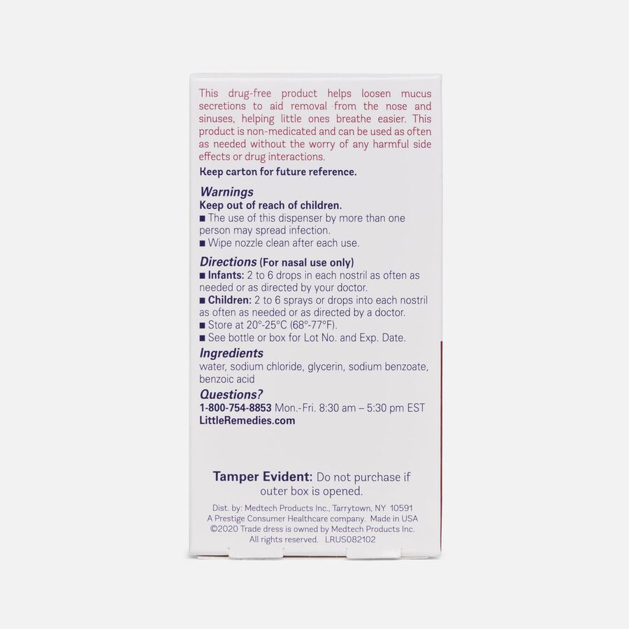 Little Remedies For Noses Saline Spray, .5 oz., , large image number 1