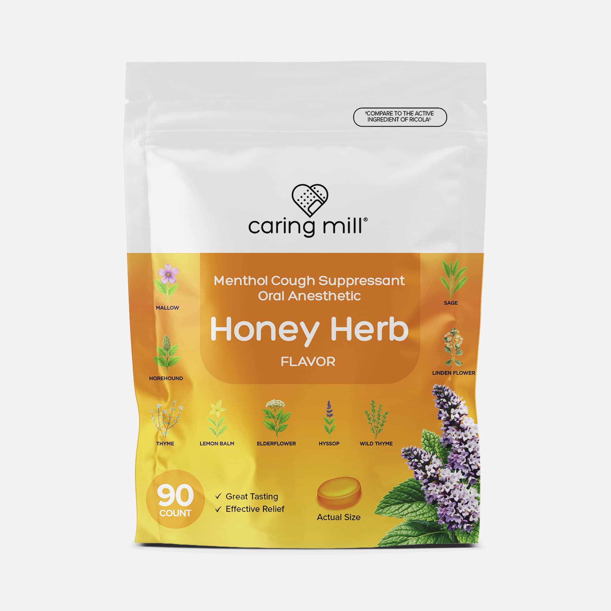 Caring Mill™ Cough Drops, Honey Herb, 90 ct, , large