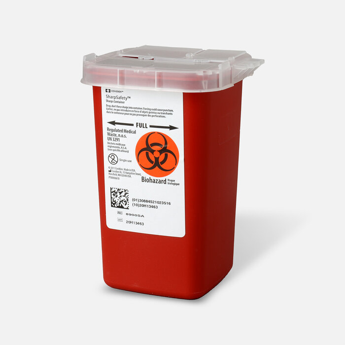Kendal 8900SA Sharps Container 1 qt, Red, , large