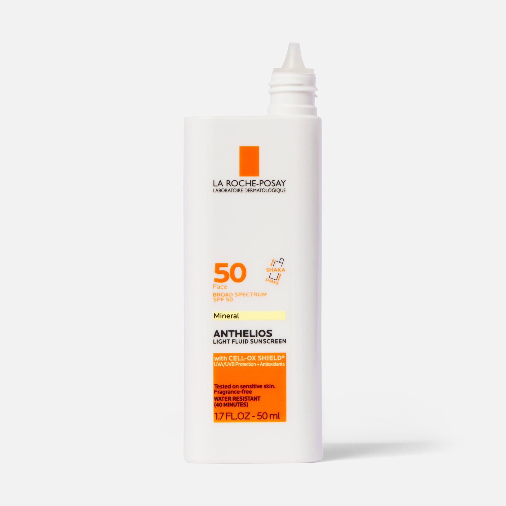 La Roche-Posay Anthelios 50 Mineral Sunscreen Ultra-Light Fluid for Face, SPF 50 with Zinc Oxide and Antioxidants, 1.7 fl oz., , large