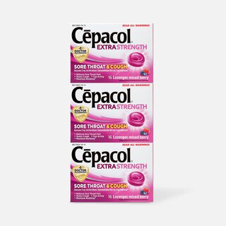 Cepacol Extra Strength Lozenges for Sore Throat & Cough, Mixed Berry (3-Pack)