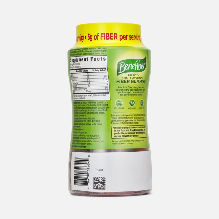 Benefiber Prebiotic Fiber Supplement Gummies for Digestive Health, Assorted Fruit, 81 ct., , large