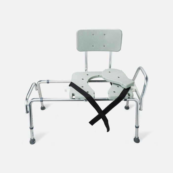 DMI® Sliding Transfer Bench Shower Chair with Cut-Out Seat, , large