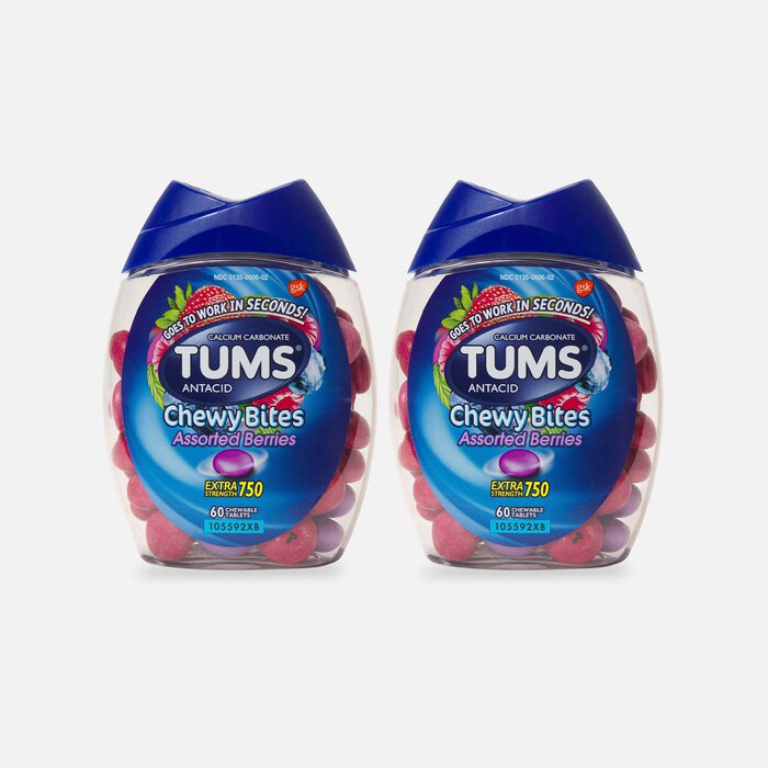 TUMS Ultra Strength Chewy Antacid Tablets, Assorted Berries, 60 ct. (2-Pack), , large