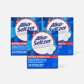 Alka-Seltzer Effervescent Tablets, Extra Strength, 24 ct. (3-Pack)