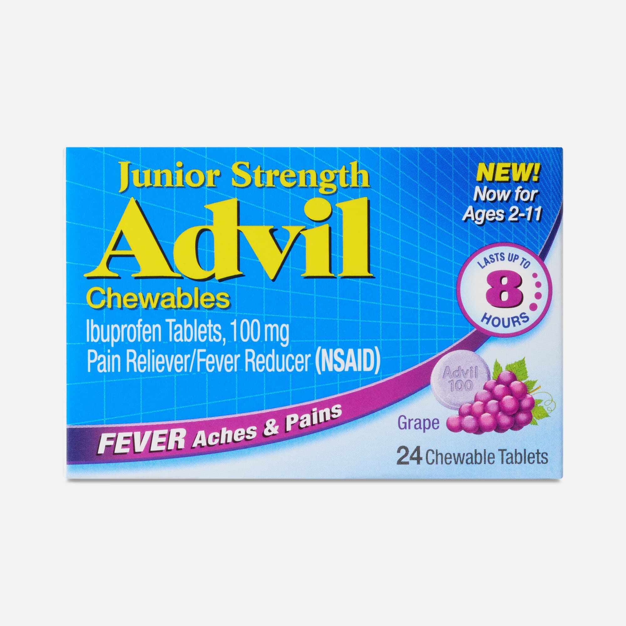 Advil® Junior Chewable Ibuprofen Tablets, Grape, 100 mg, 24 ct.