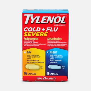 Tylenol Cold + Flu Severe Day & Night Caplets for Fever, Pain, Cough & Congestion Relief, 24 ct.