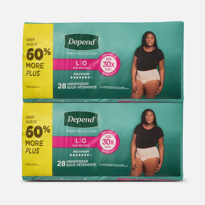 Depend FIT-FLEX Underwear, Maximum Absorbency, Large, 28 ct. (2-Pack), , large