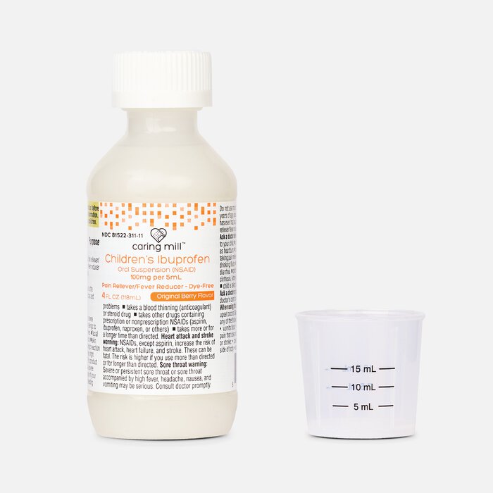 Caring Mill™ Children's Ibuprofen Dye-Free Liquid, Original Berry, 4 fl oz., , large
