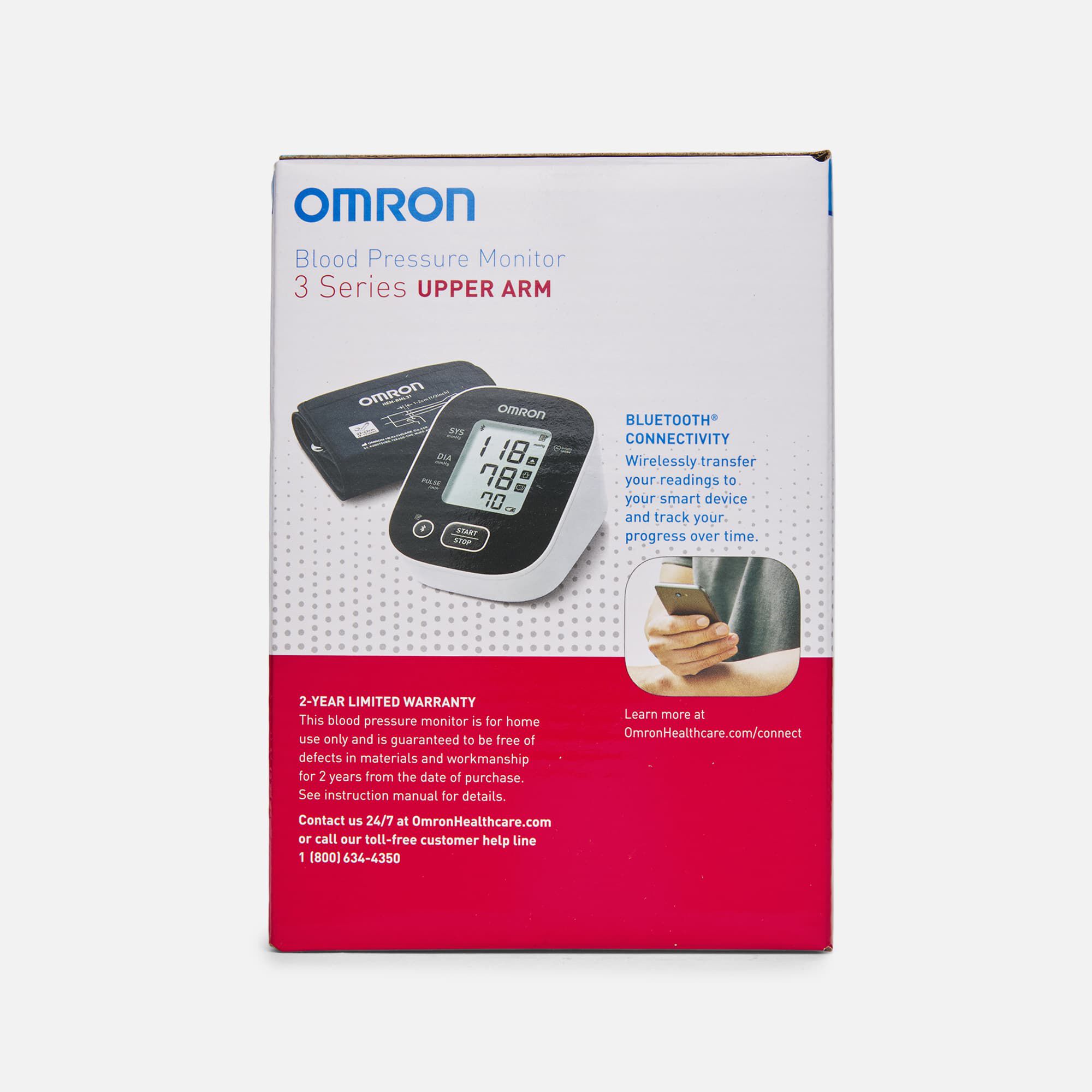 OMRON 3 Series Upper Arm Blood Pressure Monitor, Bluetooth Connected, , large