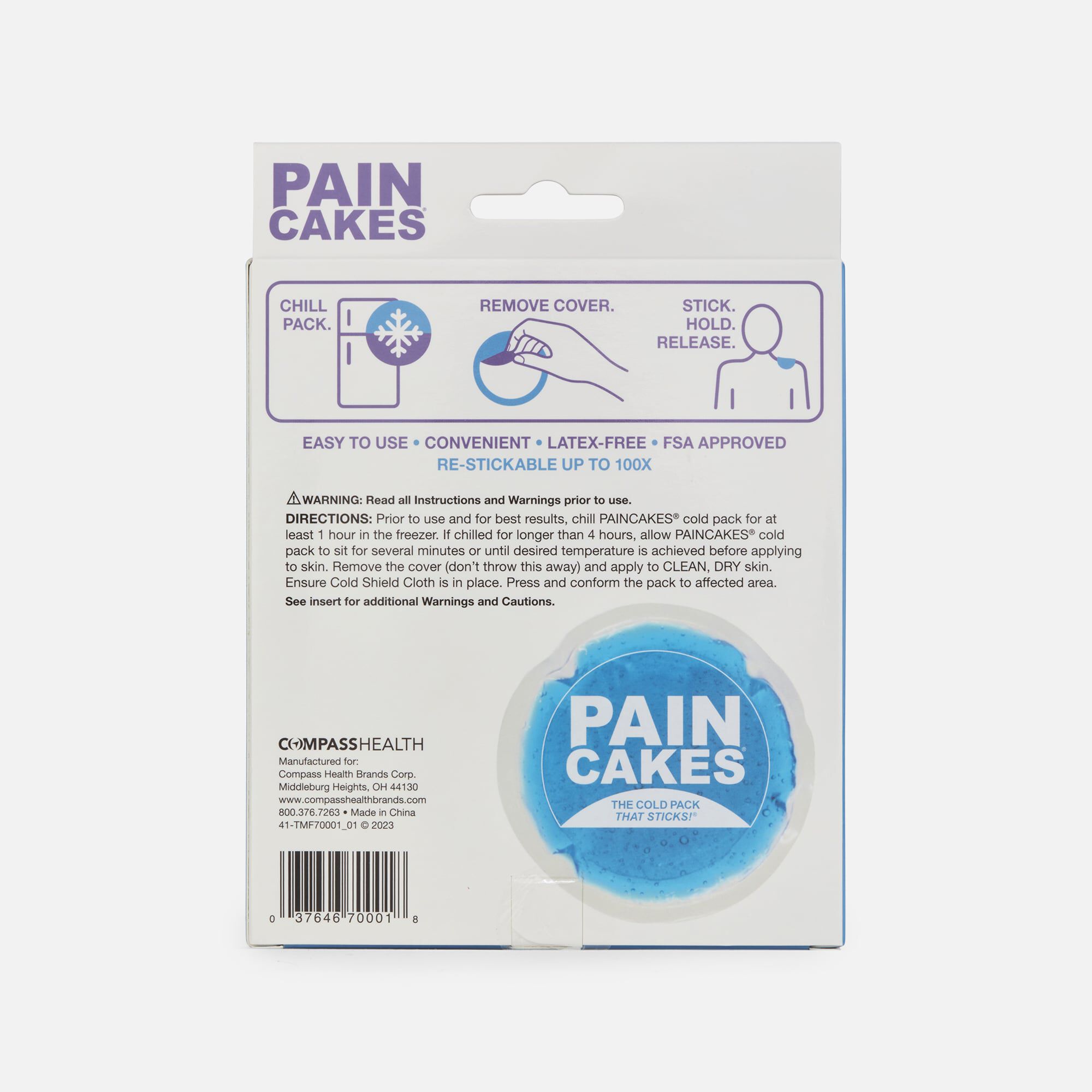 PAINCAKES Large Cold Pack, 5"D , Blue, , large