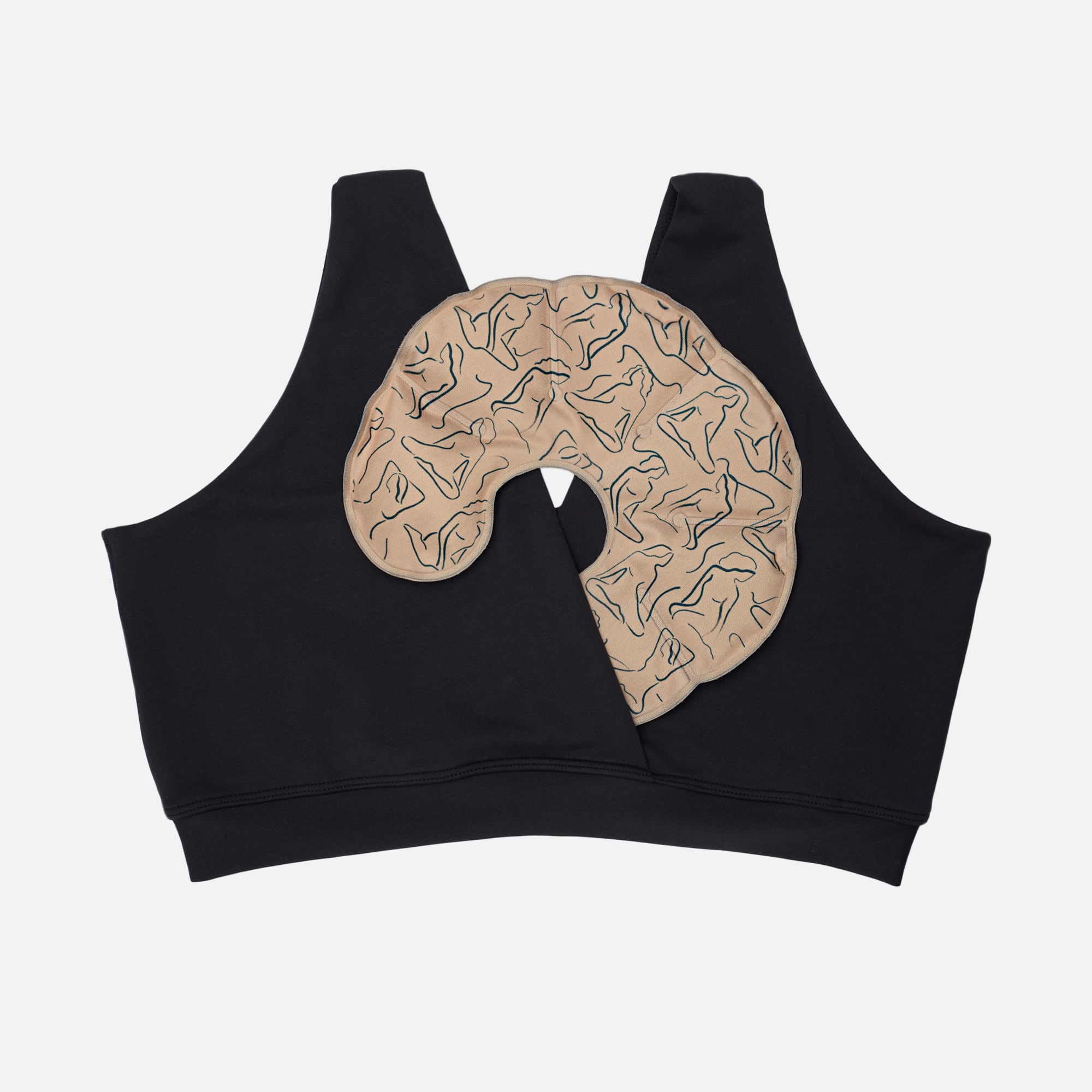Nyssa FourthWear Postpartum Recovery Bralette & Breast & Chest Ice/Heat Packs, Black, S/M