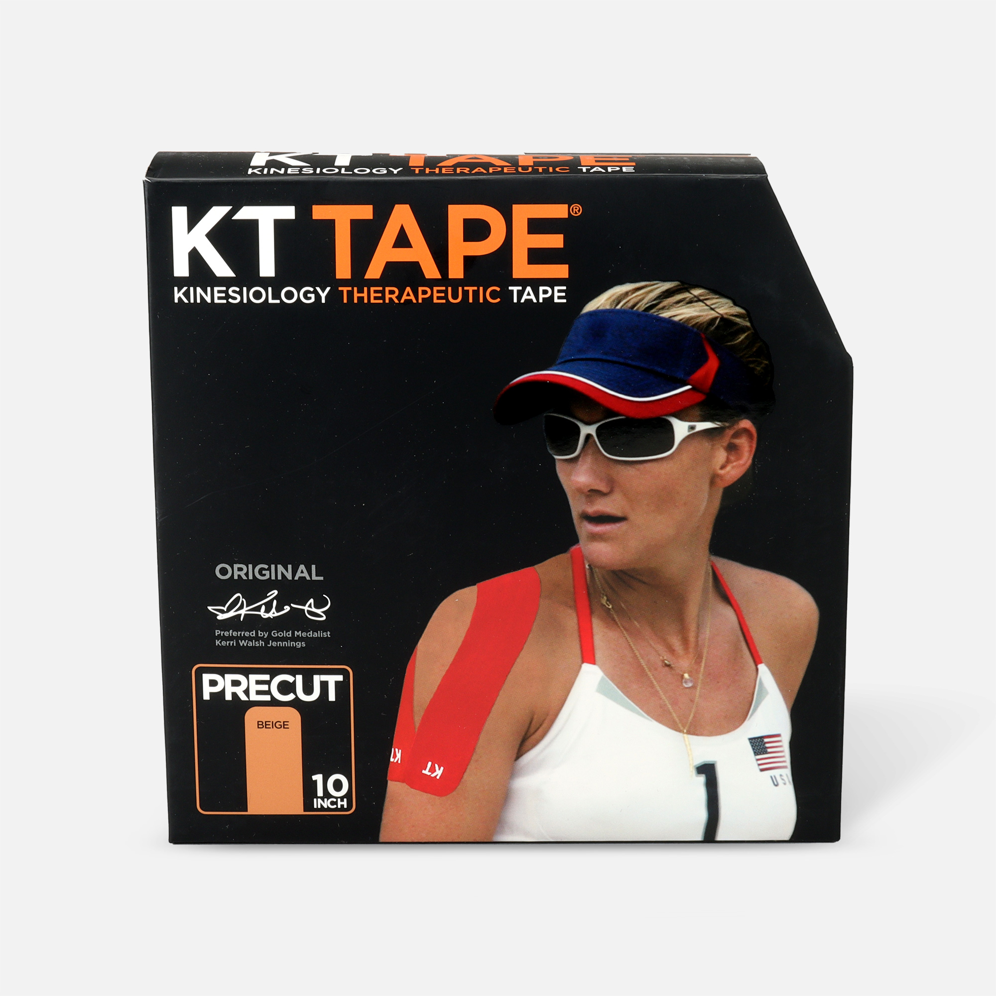 KT Tape Cotton Jumbo Precut Tape, Black, 150 Precut Strips