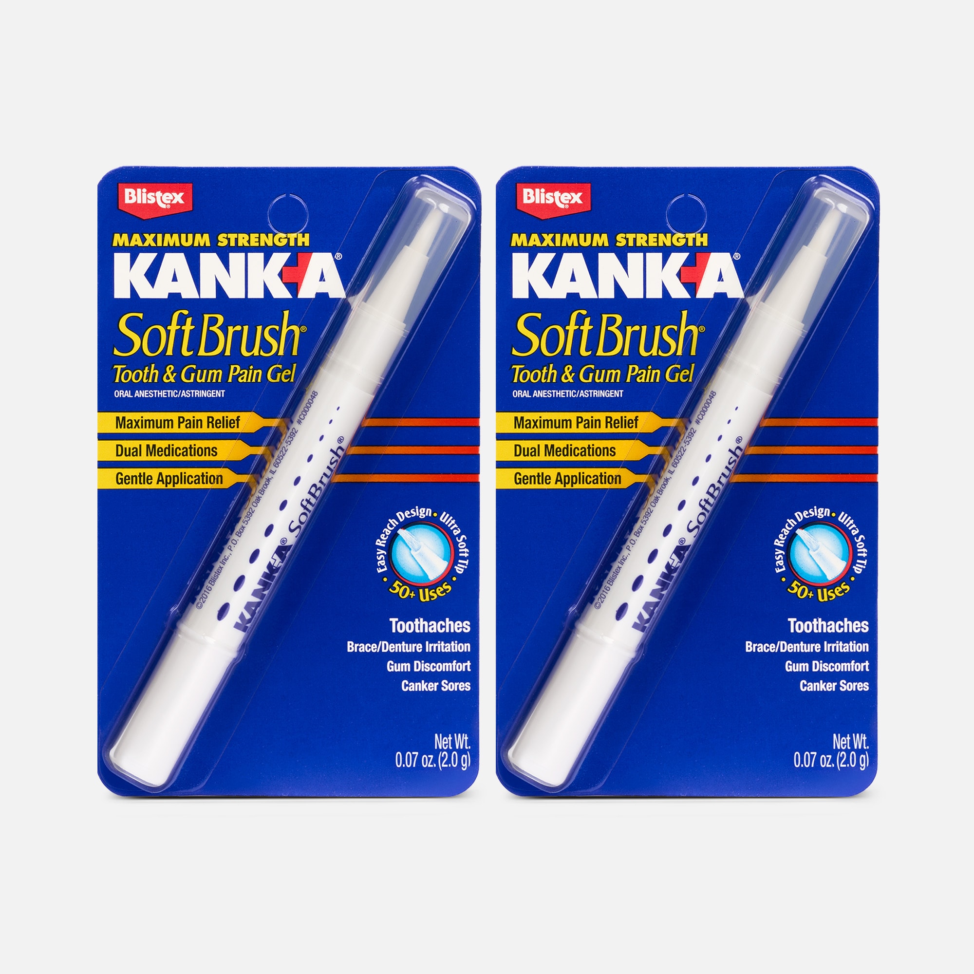 Kank-A Maximum Strength Soft Brush Tooth and Gum Pain Gel (2-Pack)