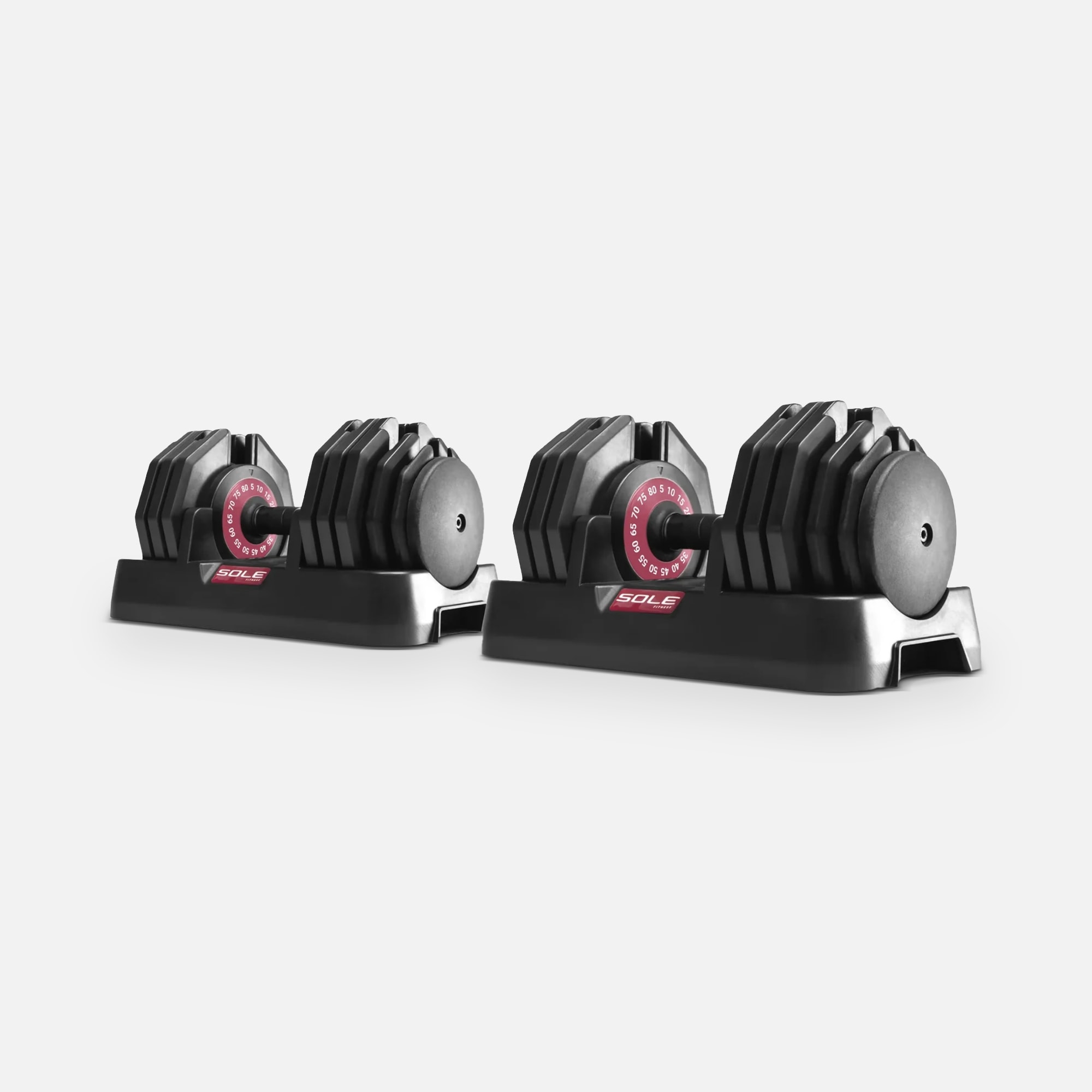 SOLE Fitness SW180 Adjustable Dumbbells Bundle - 80 lbs
