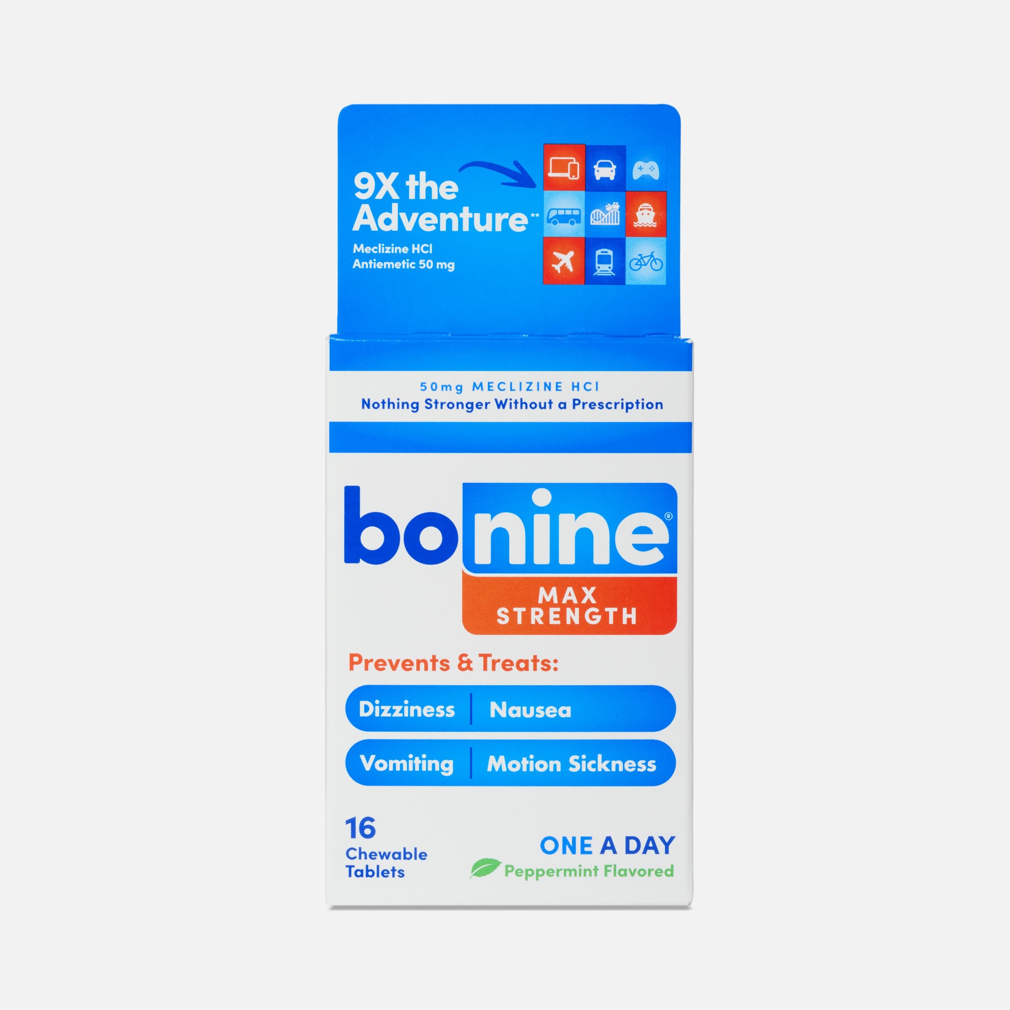 Bonine® MAX Motion Sickness Relief Chewable Tablets, Peppermint, 16 ct.