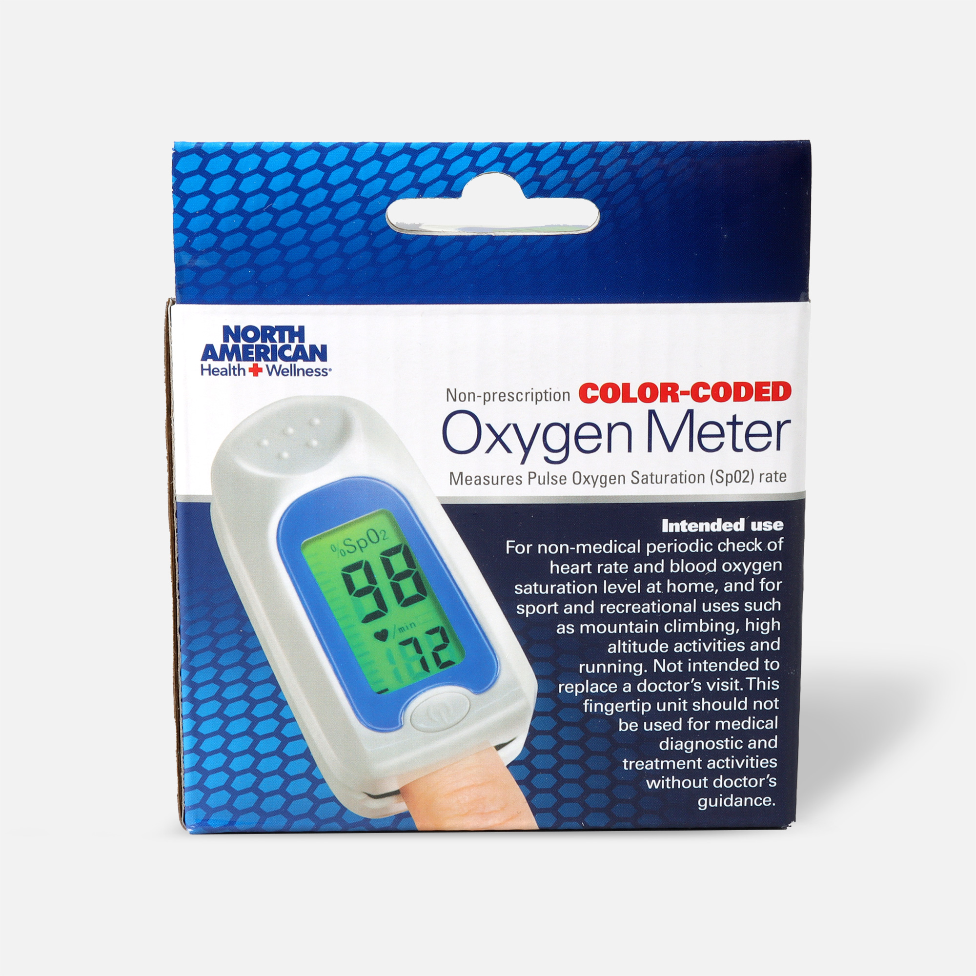 North American Health+Wellness Color-Coded Oxygen Meter