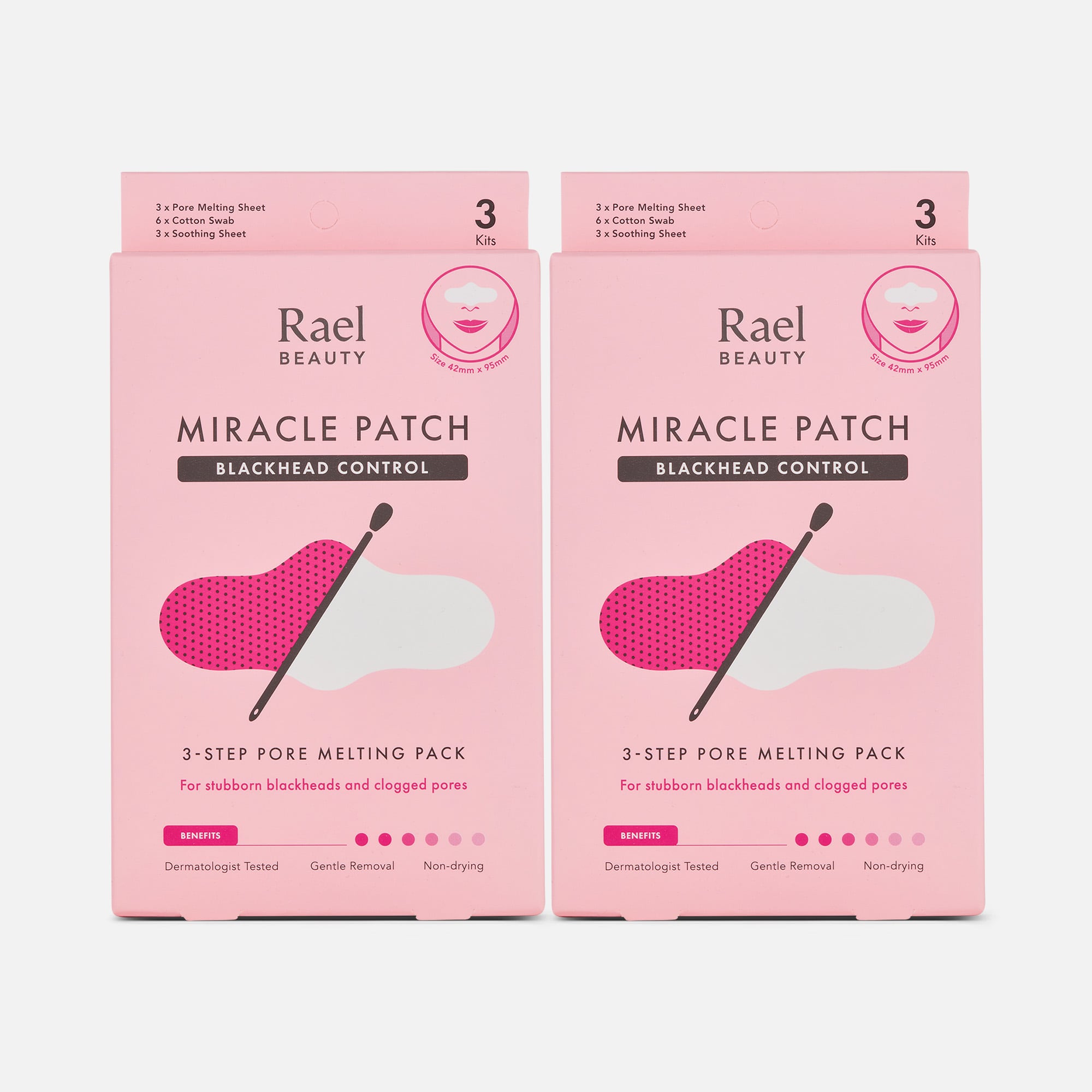 Rael Beauty Miracle Patch Blackhead Control 3-Step Pore Melting Pack, 3 ct. (2-Pack)
