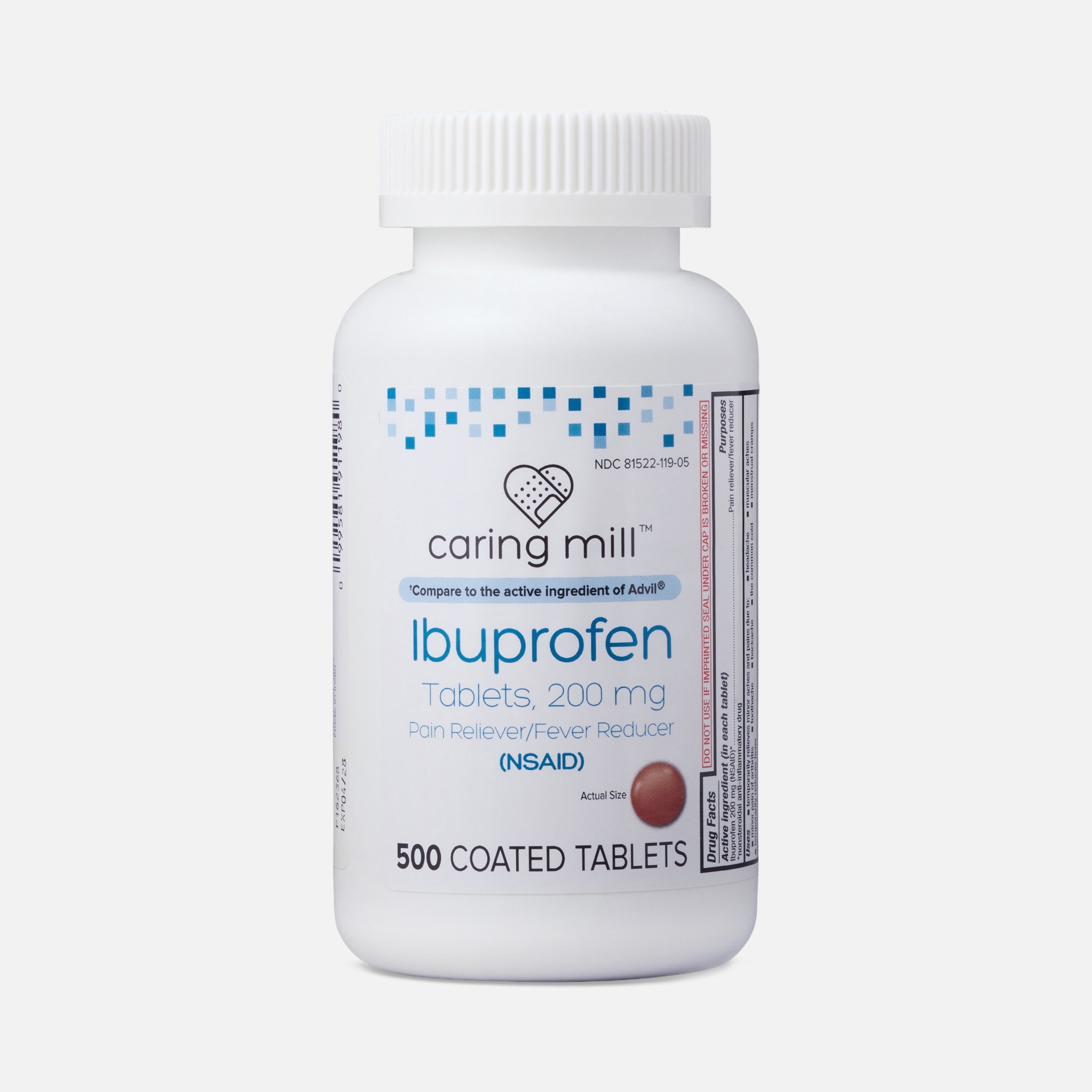 Caring Mill™ Ibuprofen 200mg Tablets, 500 ct.