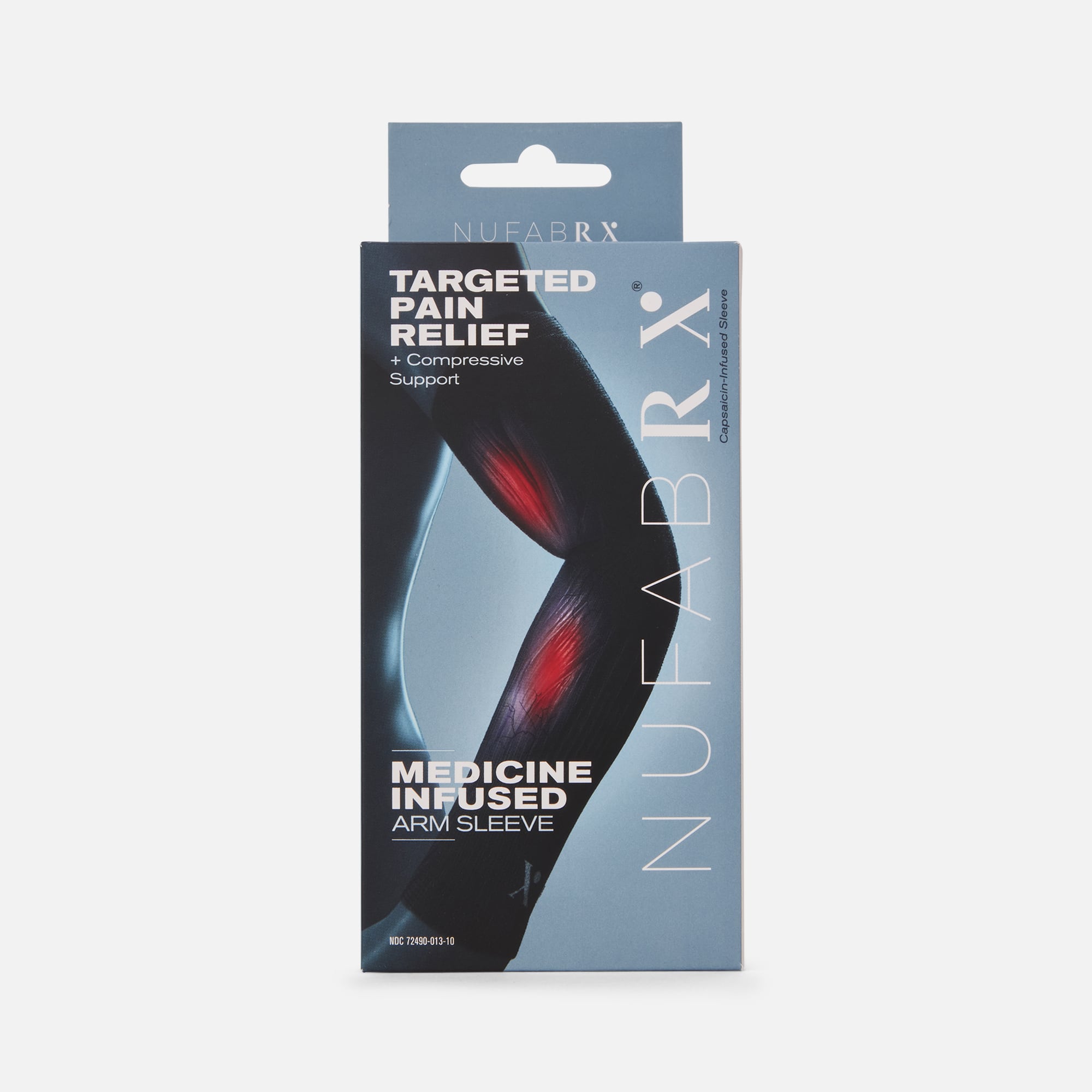 Nufabrx Arm Compression Sleeve with Pain-Relieving Medicine