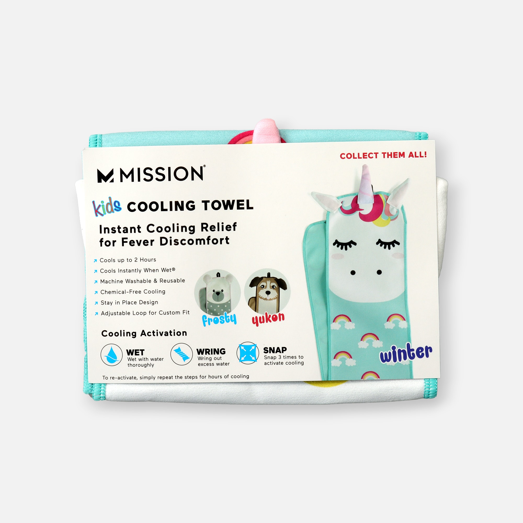 Mission Kid’s Fever Relief Cooling Towel - Winter The Unicorn