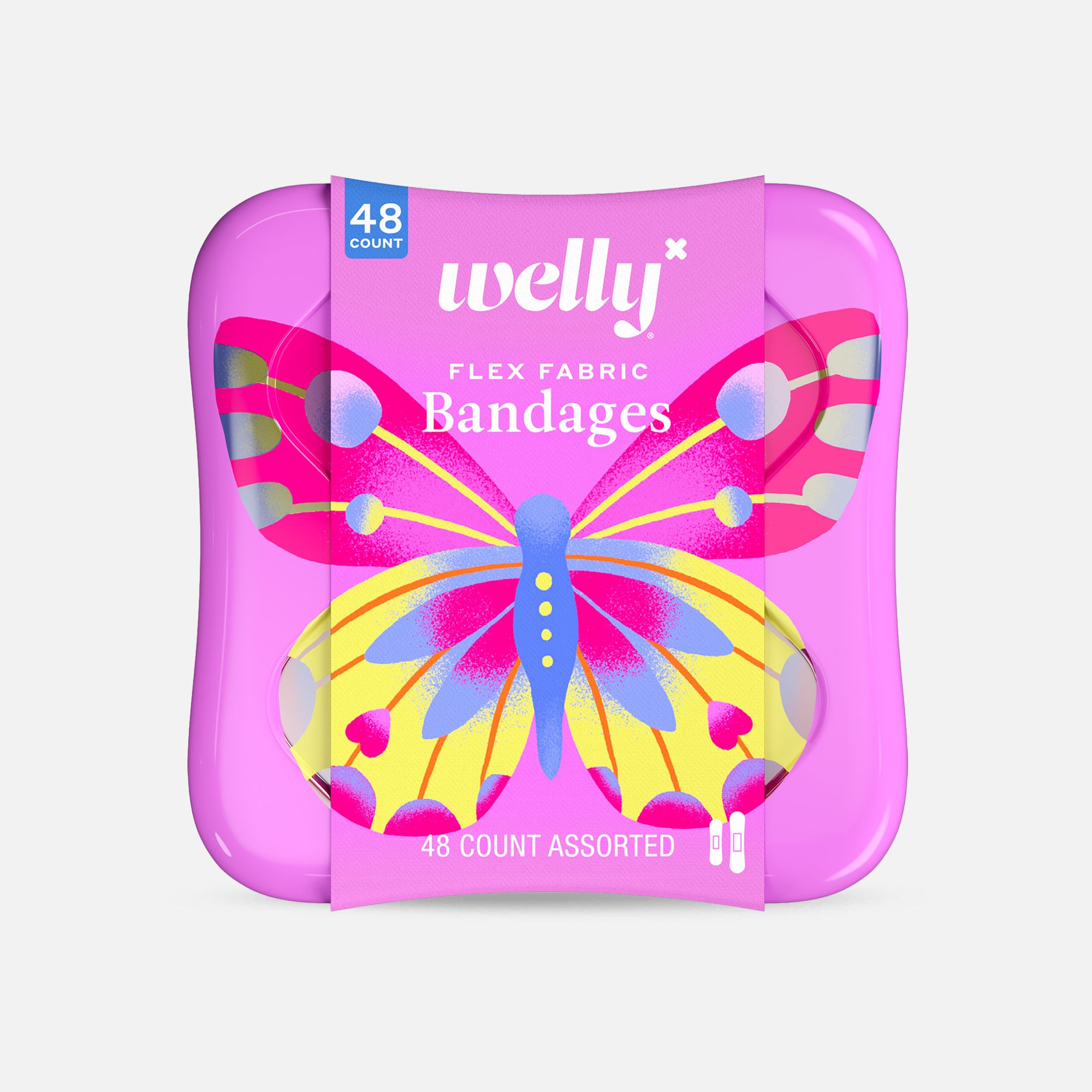 Welly Bravery Badges Butterfly Assorted Flex Fabric Bandages - 48 ct.