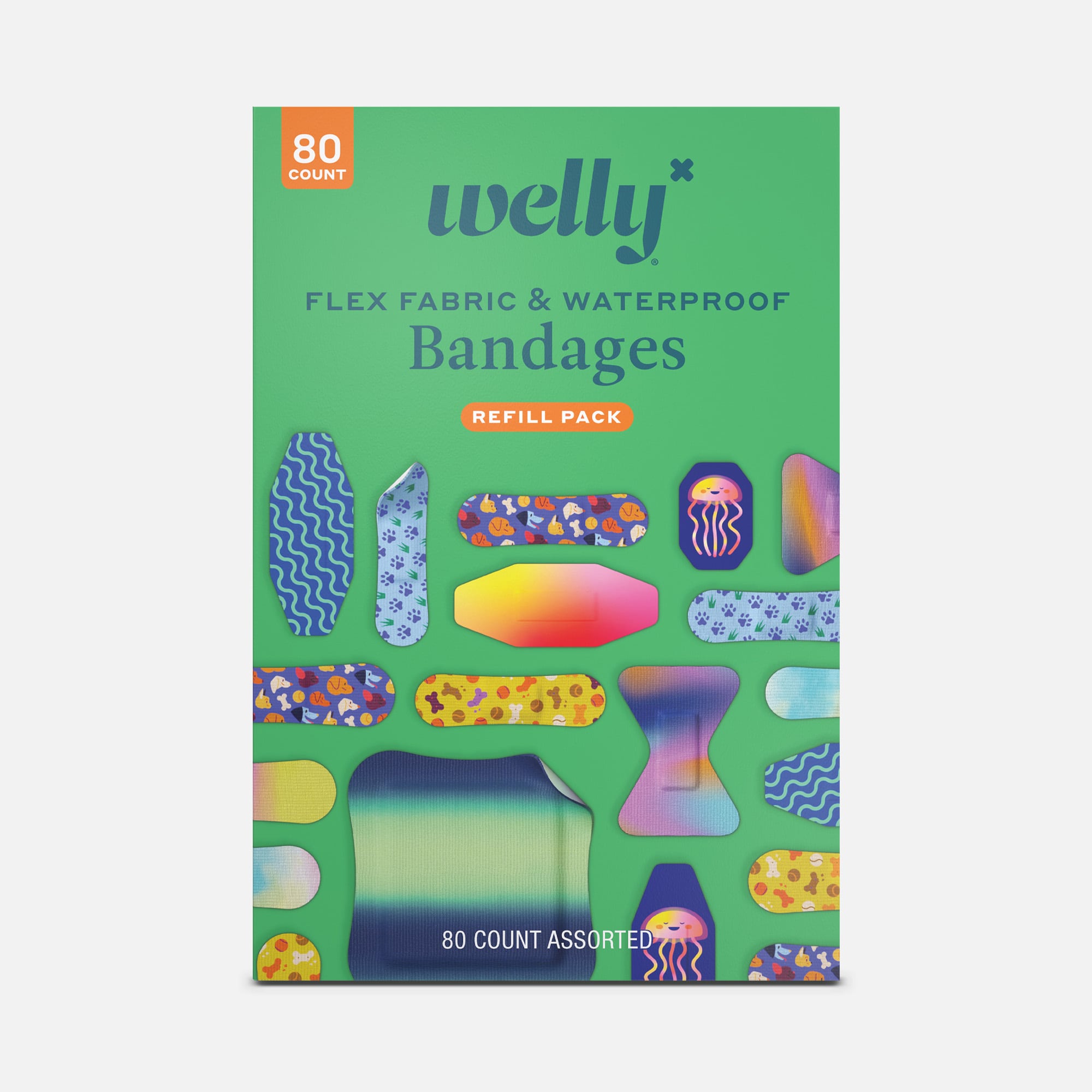 Welly Bravery Bandages Family Pack Carton Assorted, 80 ct.
