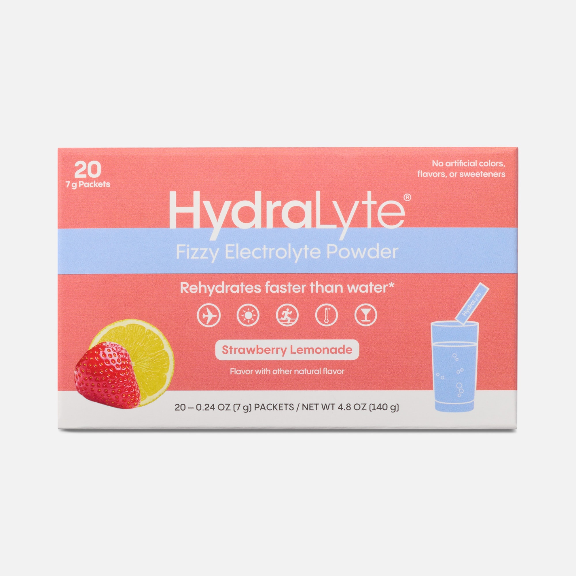 Hydralyte Effervescent Tablets, Strawberry Lemonade, 20 Packets