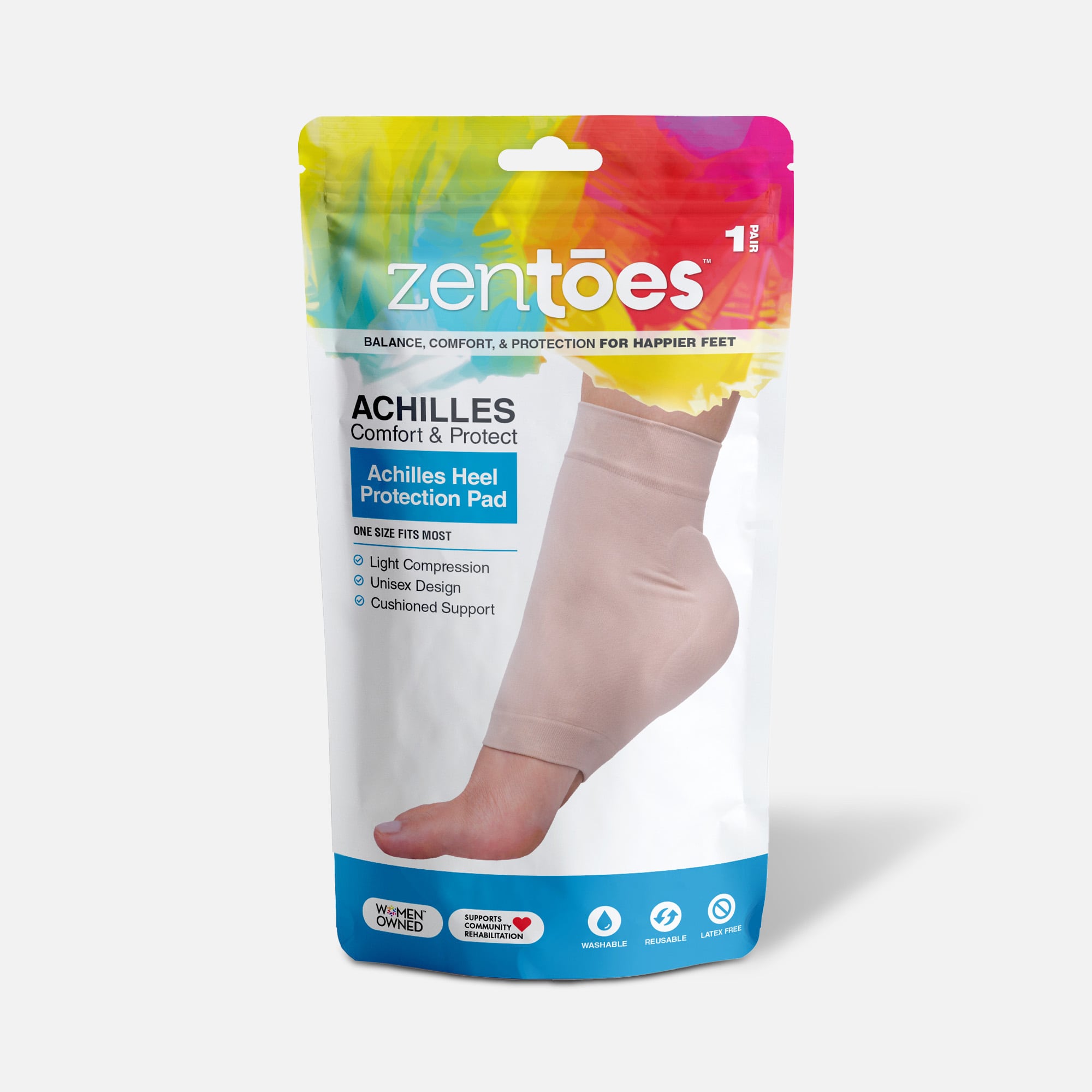 ZenToes Achilles Heel Gel Padded Sleeve - 1 Pair
