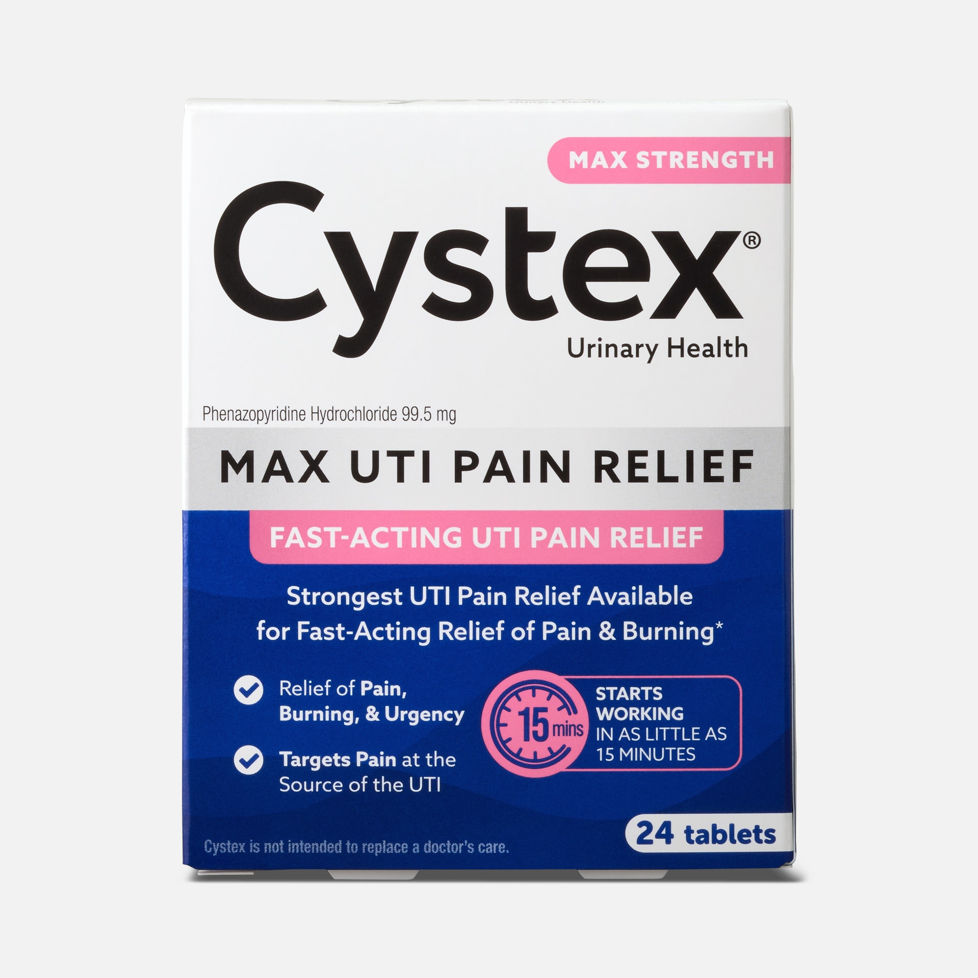Cystex Max Strength UTI Pain Relief Tablets, 24 ct
