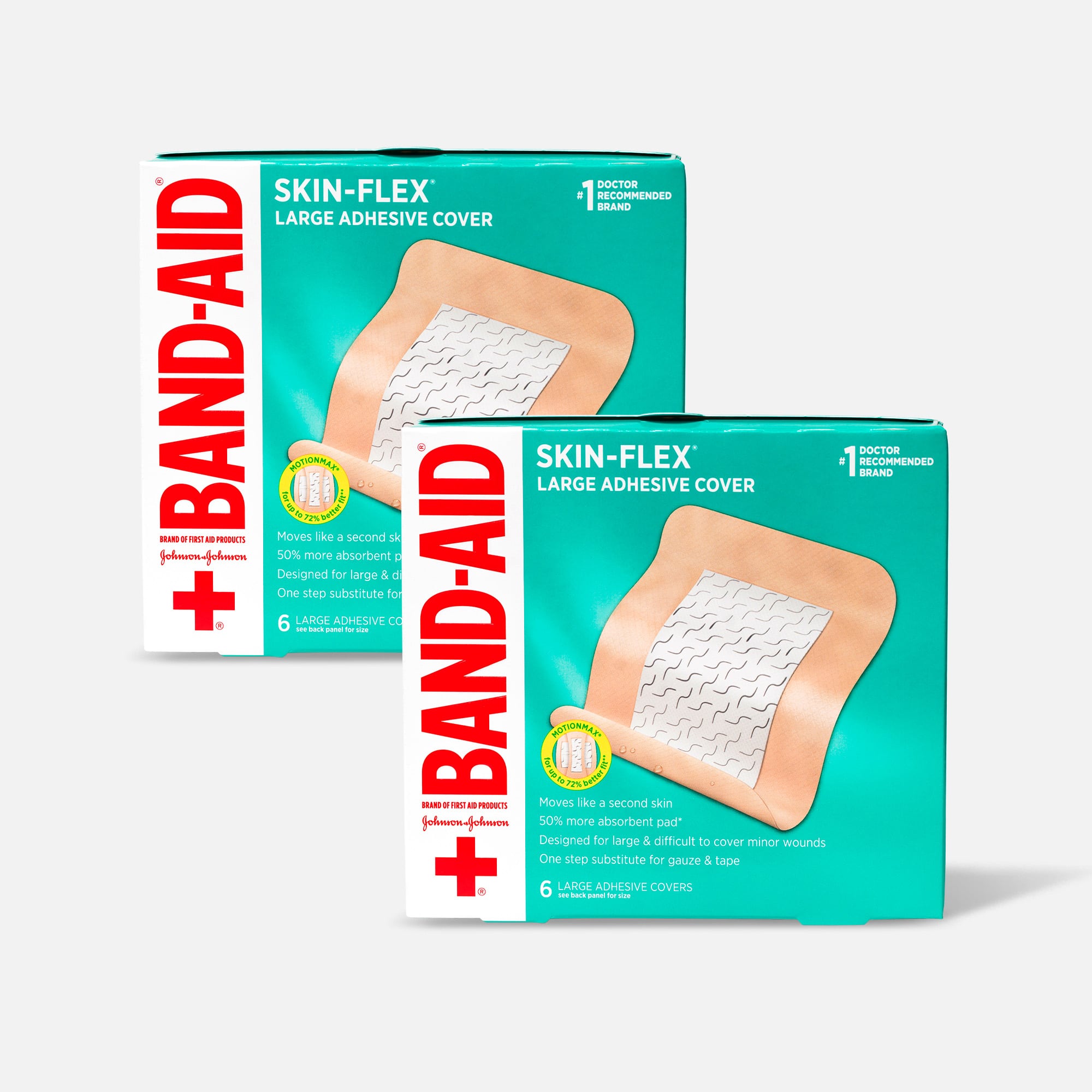 BAND-AID® Skin-Flex Large Adhesive Cover Bandages, 6 ct. (2-Pack)