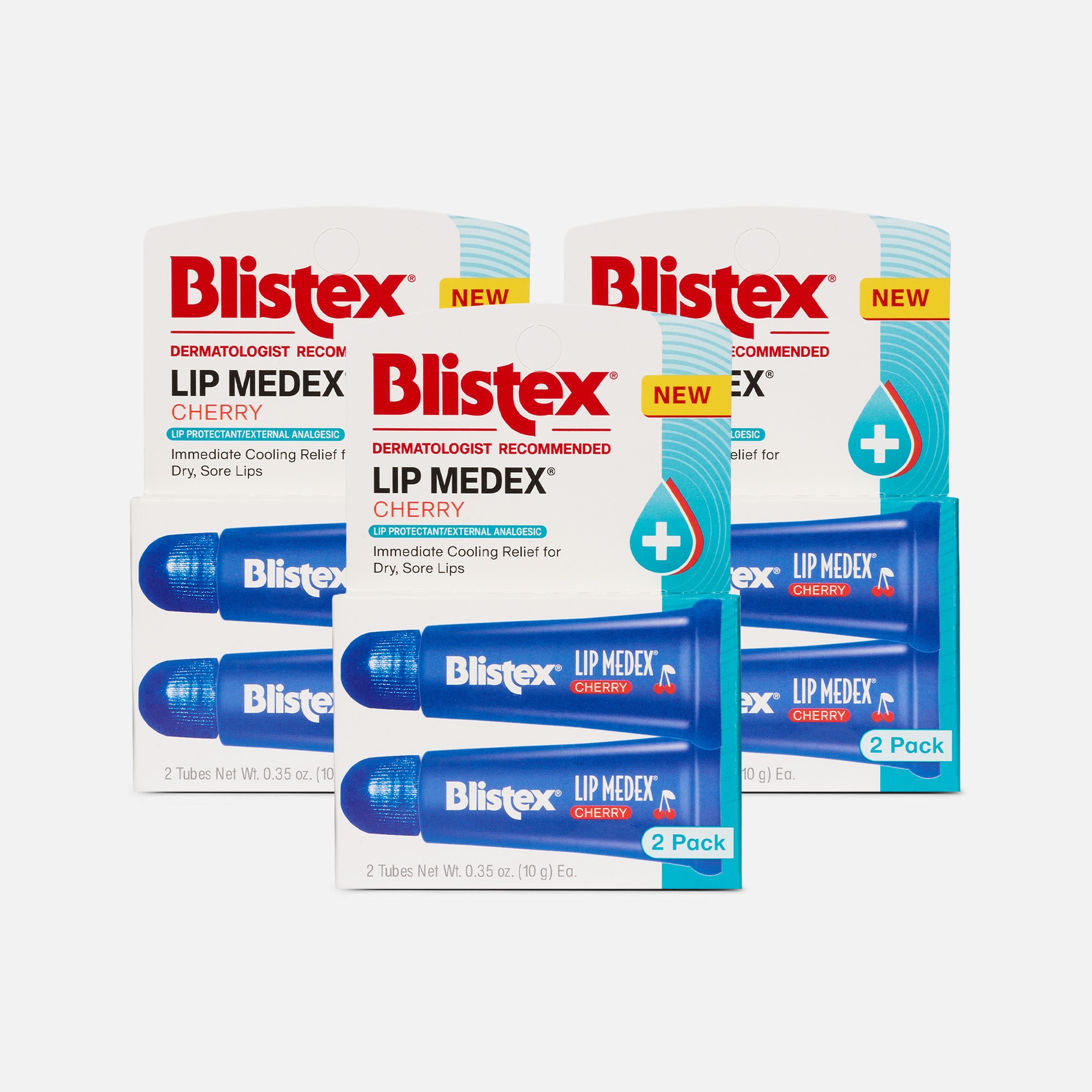 Blistex Lip Medex Cherry Tube 2-Pack .35 oz. (3-Pack)