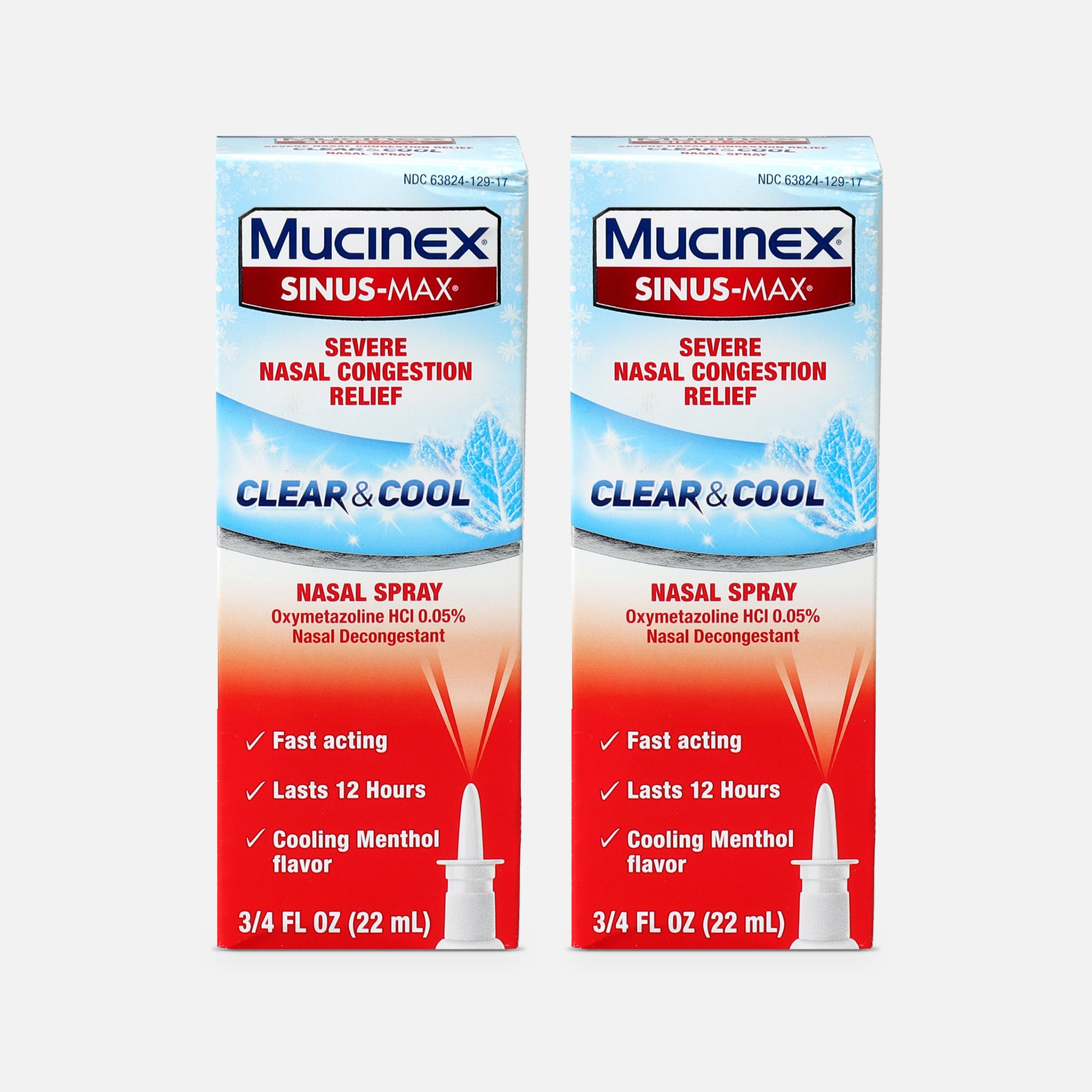 Mucinex Sinus-Max Nasal Spray Clear and Cool, .75 oz. (2-Pack)