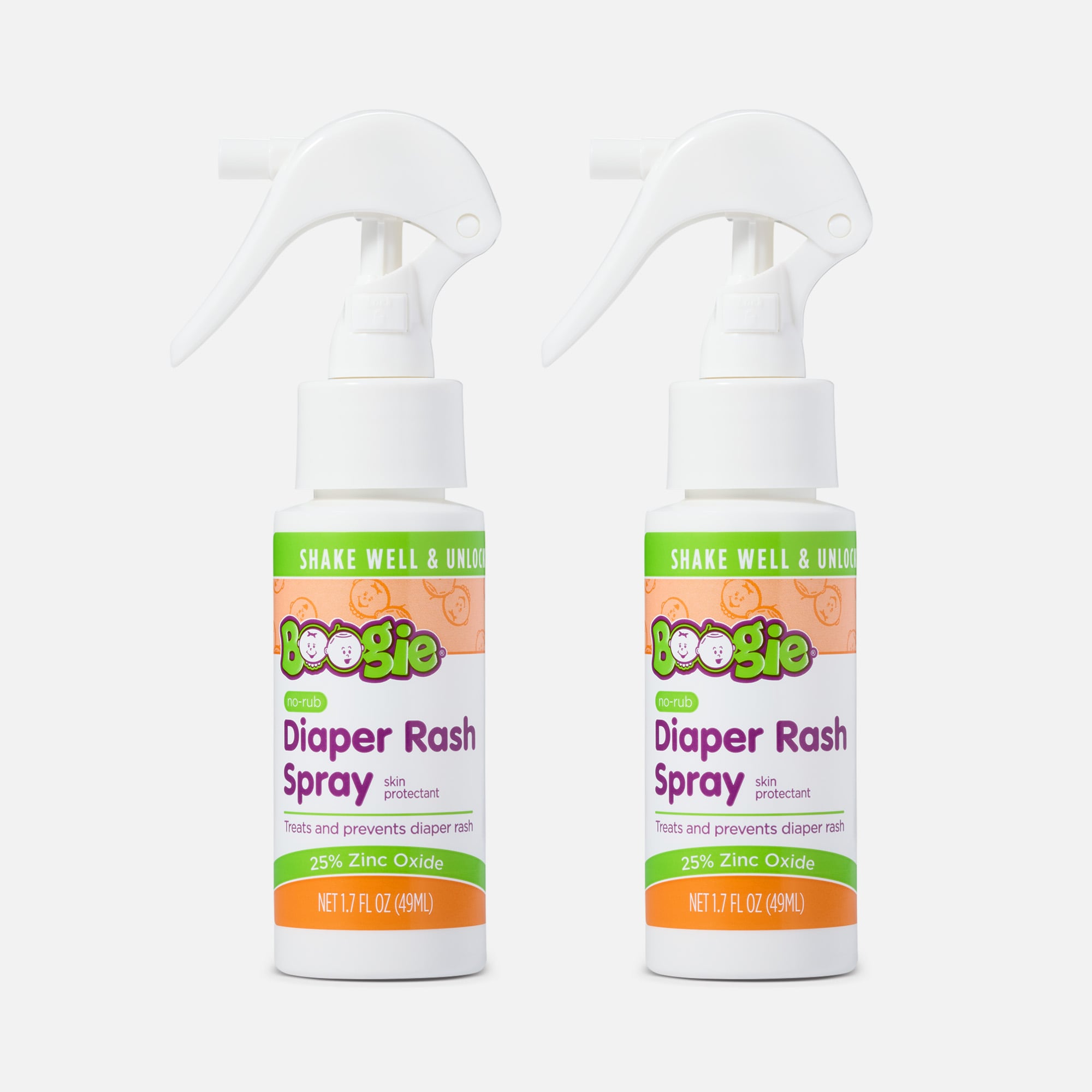 Boogie Bottoms No-Rub Diaper Rash Pump Spray, 1.7 oz. (2-Pack)
