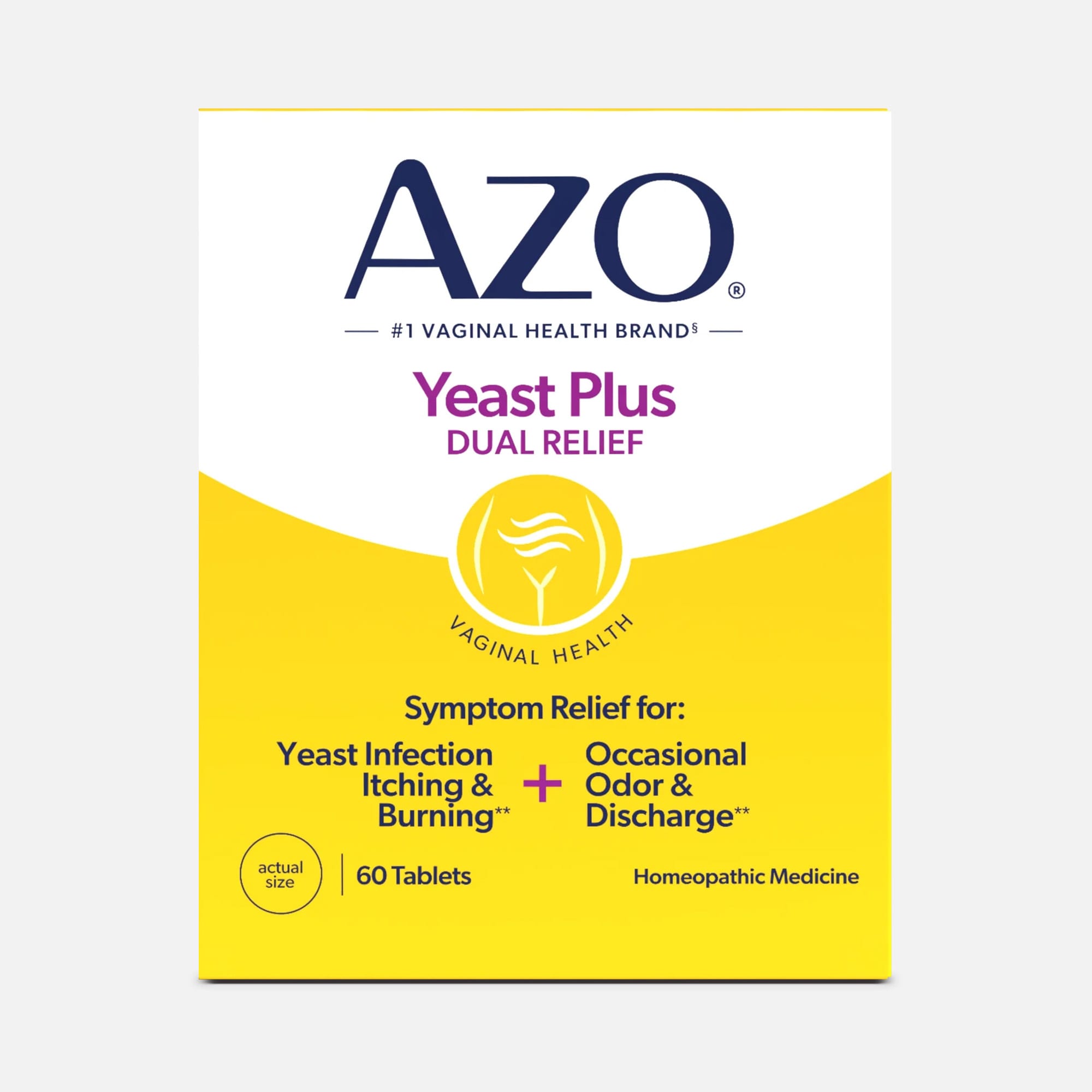 AZO Yeast, Natural Symptom Prevention & Relief, 400 mg, Tablets, 60 ct.