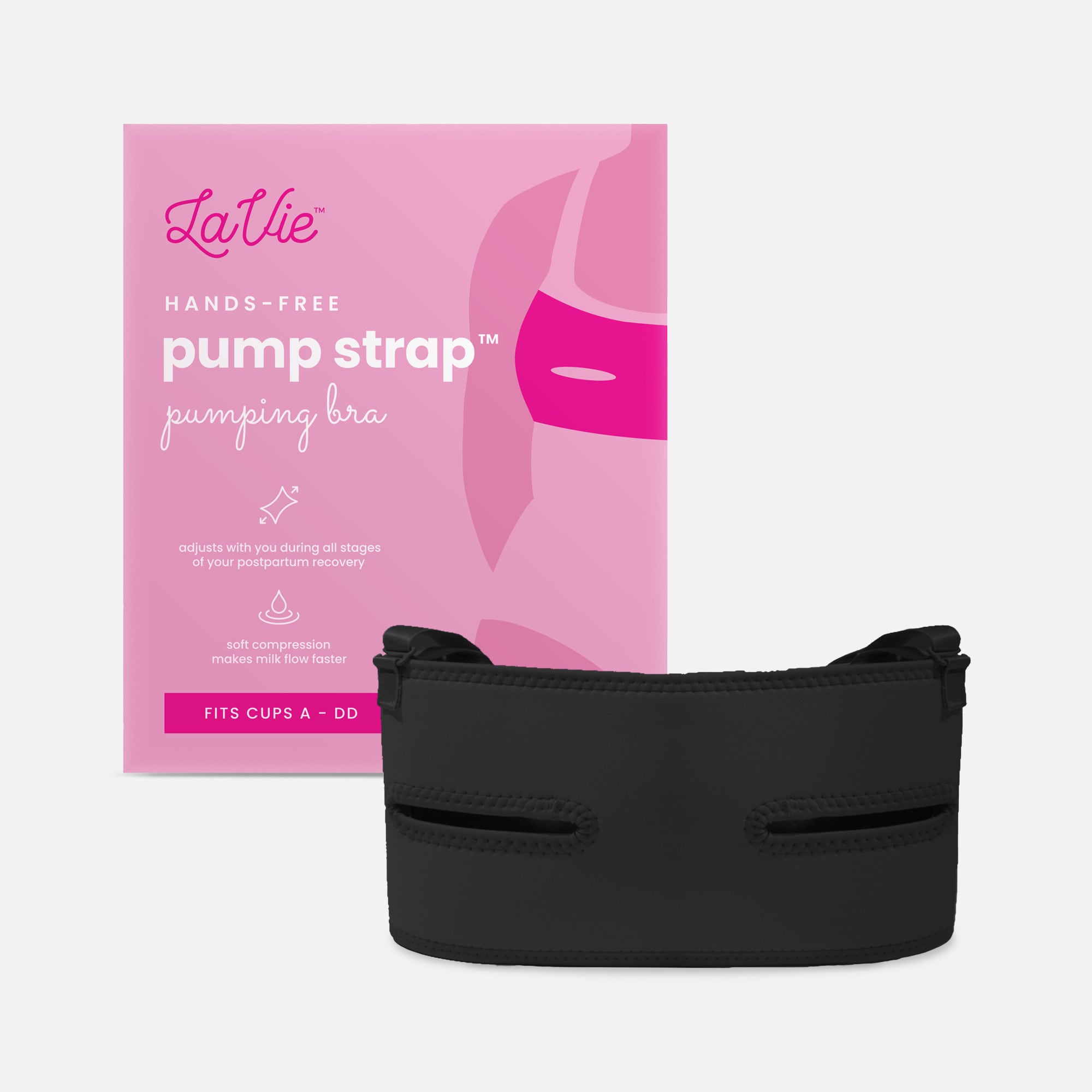 LaVie Pump Strap Hands-Free Pumping & Nursing Bra, Black, Size Regular