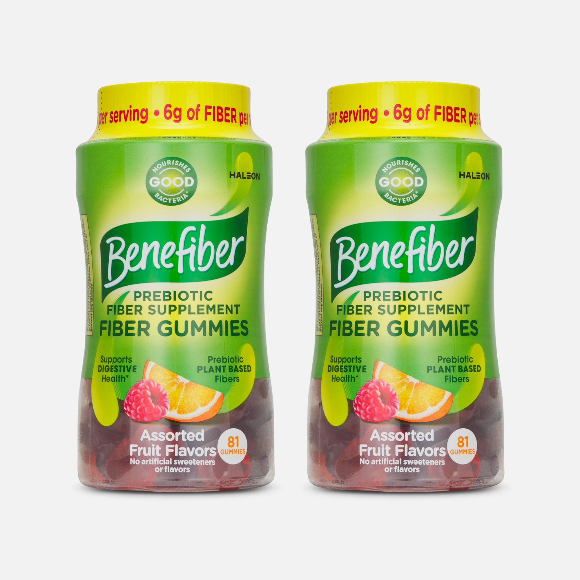 Benefiber Prebiotic Fiber Supplement Gummies for Digestive Health, Assorted Fruit, 81 ct. (2-Pack)