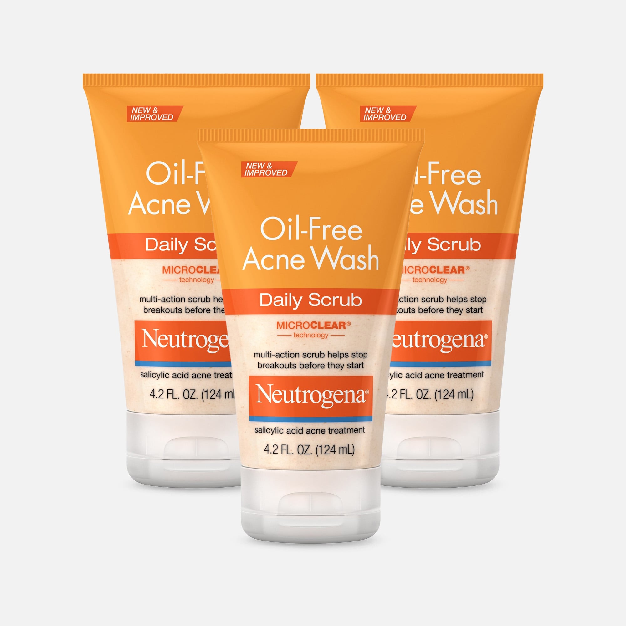 Neutrogena Oil-Free Acne Daily Face Scrub, 4.2 oz. (3-Pack)