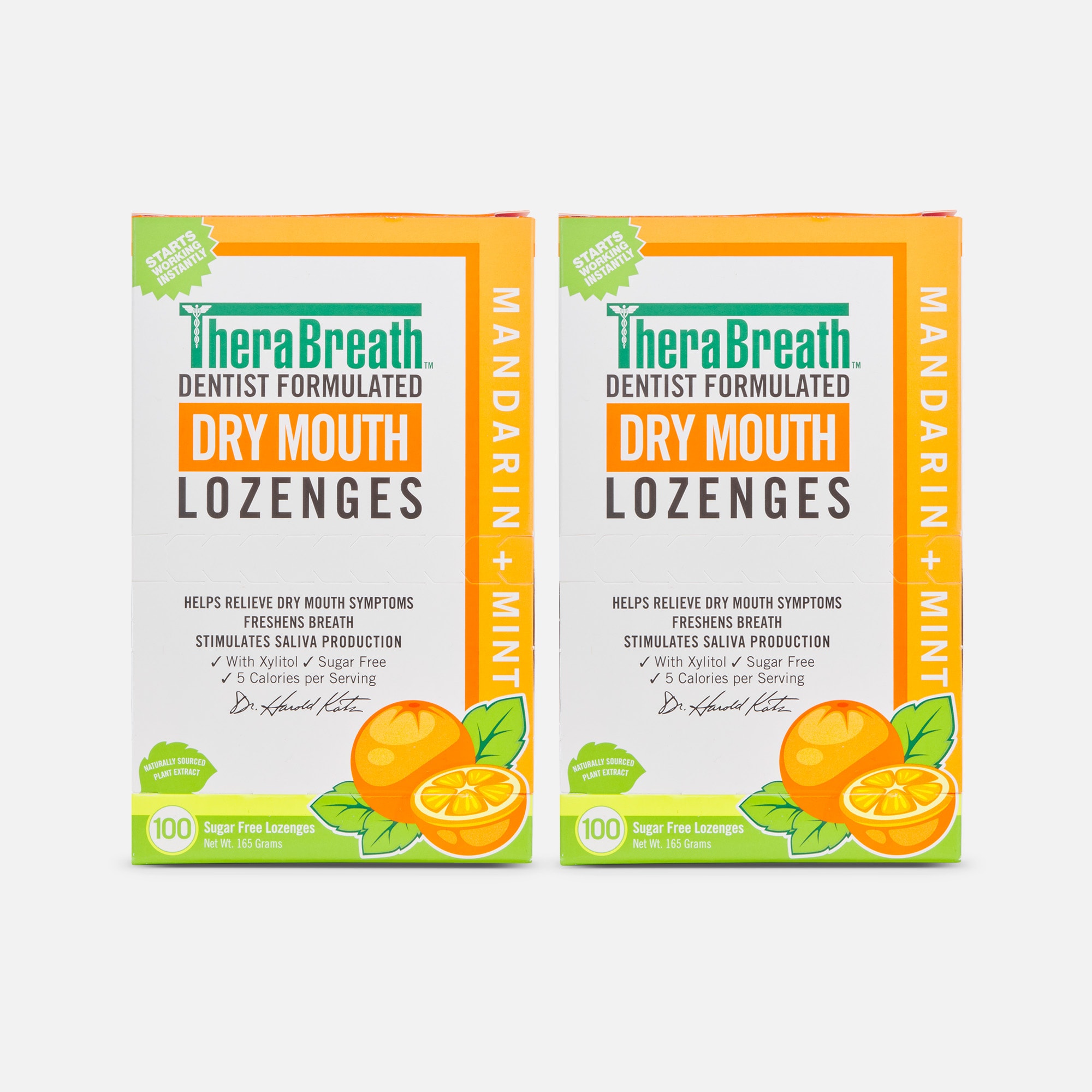 TheraBreath Dry Mouth Lozenges, Mandarin Mint, 100 ct. (2-Pack)