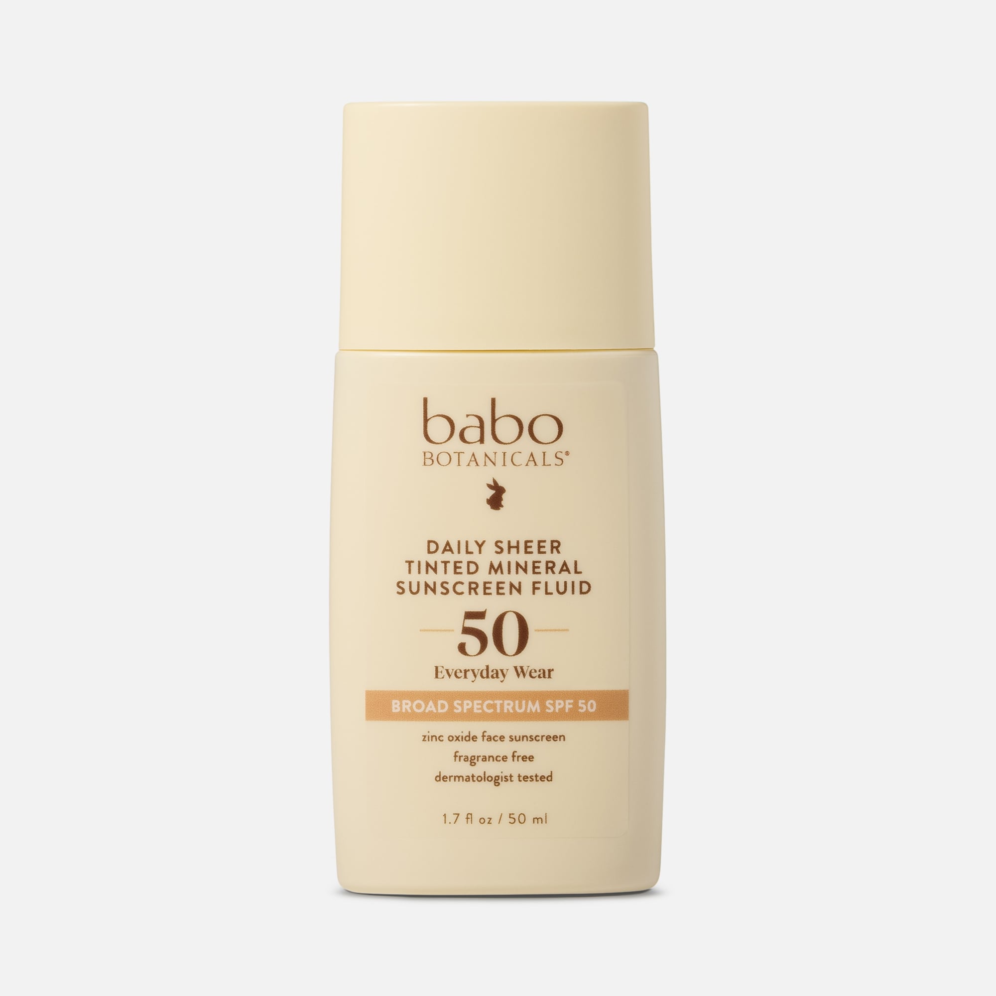 Babo Botanicals Daily Sheer Tinted Mineral Sunscreen Fluid, SPF 50, 1.7 fl oz.
