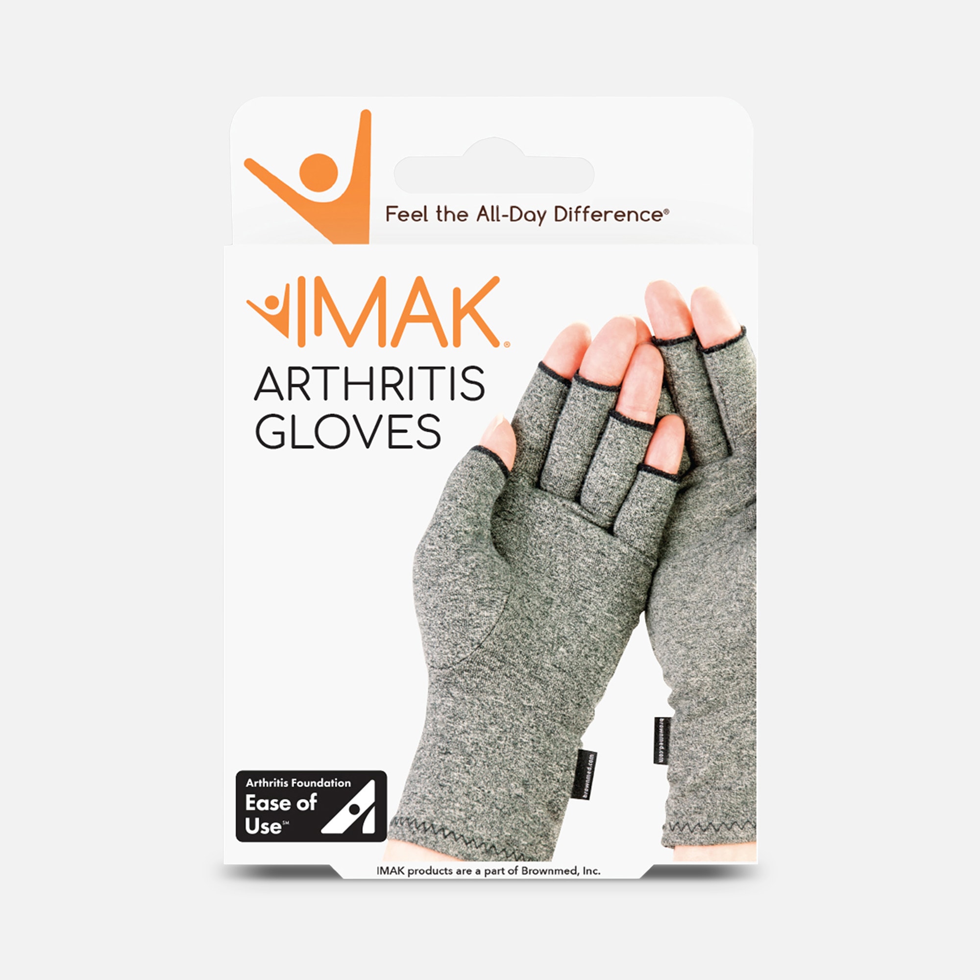 IMAK Compression Arthritis Gloves, Gray, Large