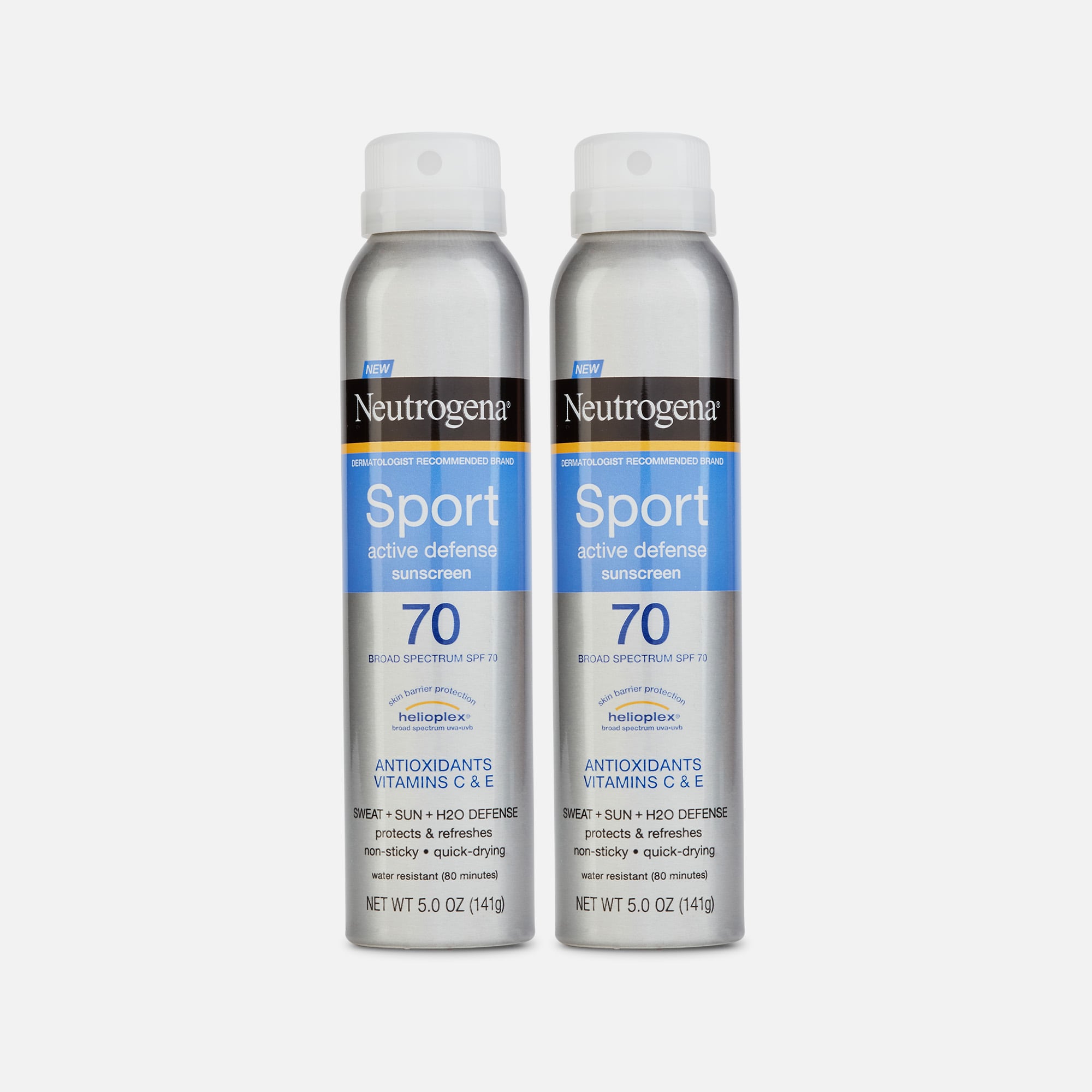 Neutrogena Sport Body Sunscreen Spray, SPF 70, 5 oz. (2-Pack)